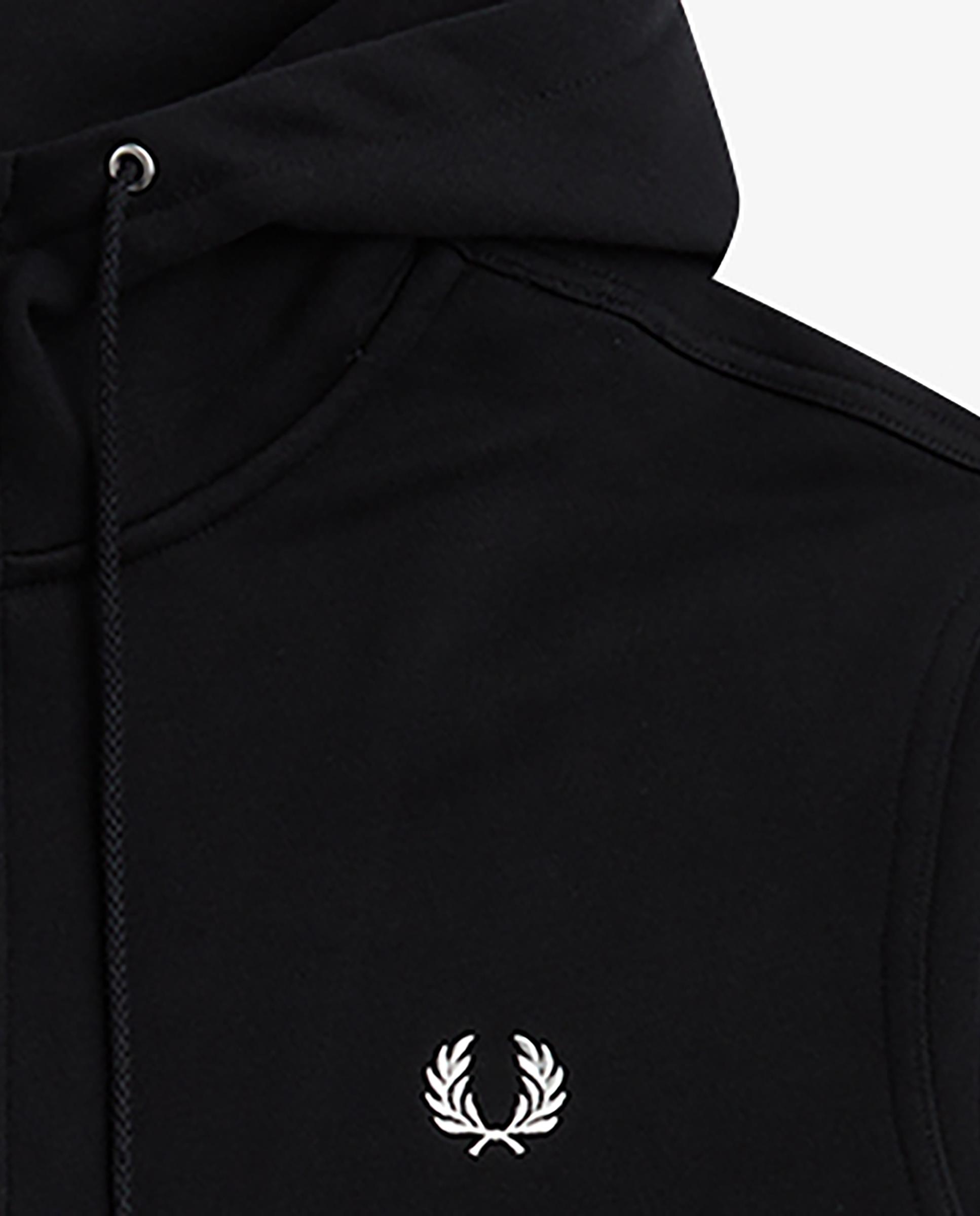 Sudadera de hombre con capucha y cremallera - Fred Perry - Negro Negro-9