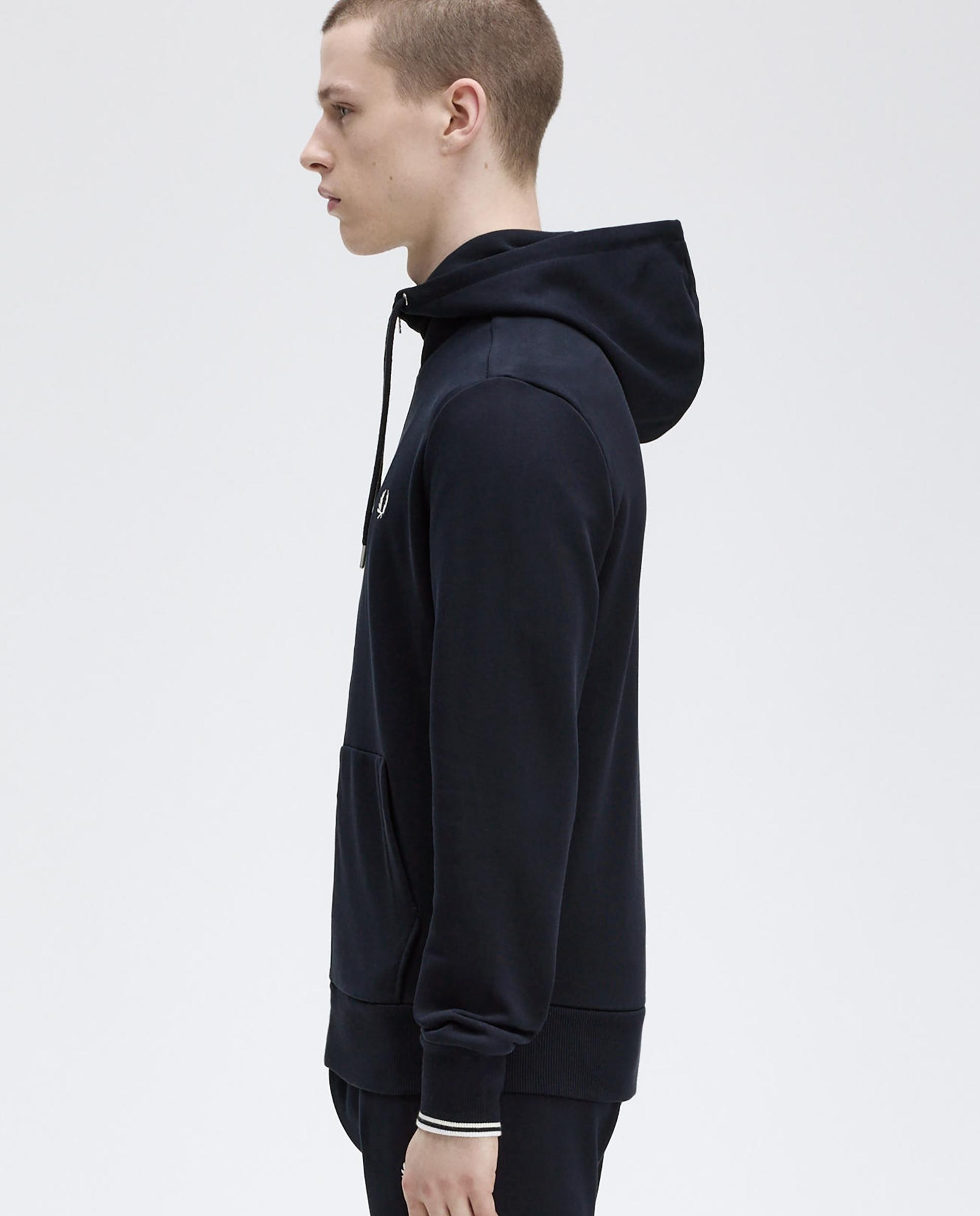Sudadera de hombre con capucha y cremallera - Fred Perry - Azul marino Azul marino-2