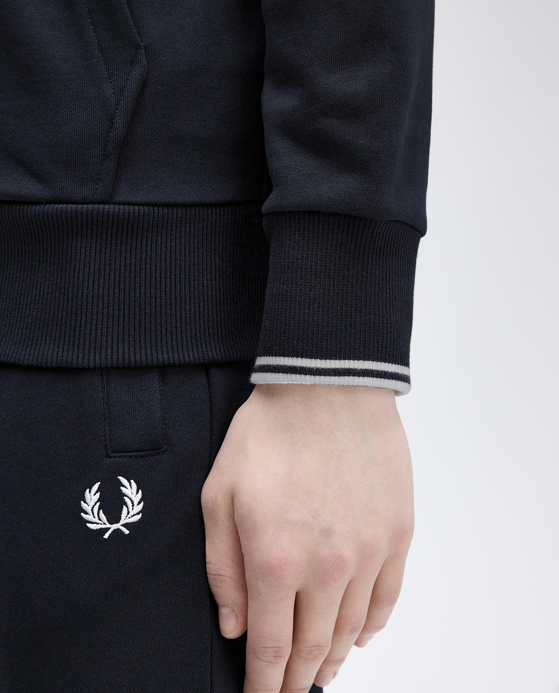 Sudadera de hombre con capucha y cremallera - Fred Perry - Azul marino Azul marino-5