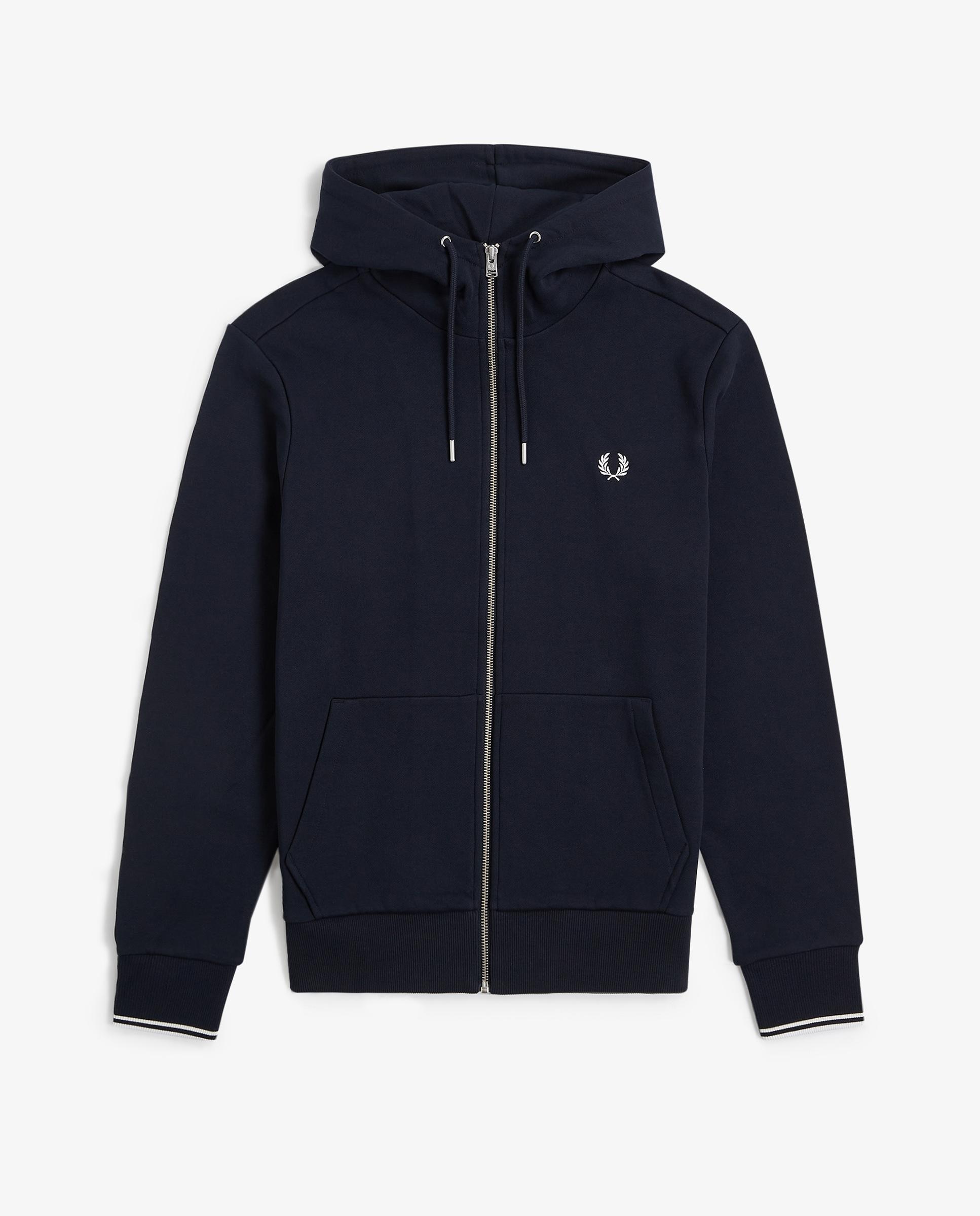 Sudadera de hombre con capucha y cremallera - Fred Perry - Azul marino Azul marino-7