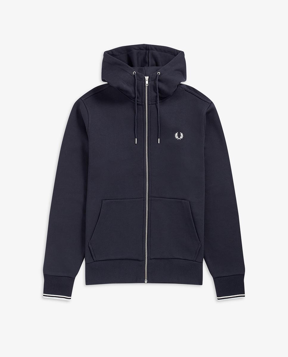 Sudadera de hombre con capucha y cremallera - Fred Perry - Azul marino Azul marino-8