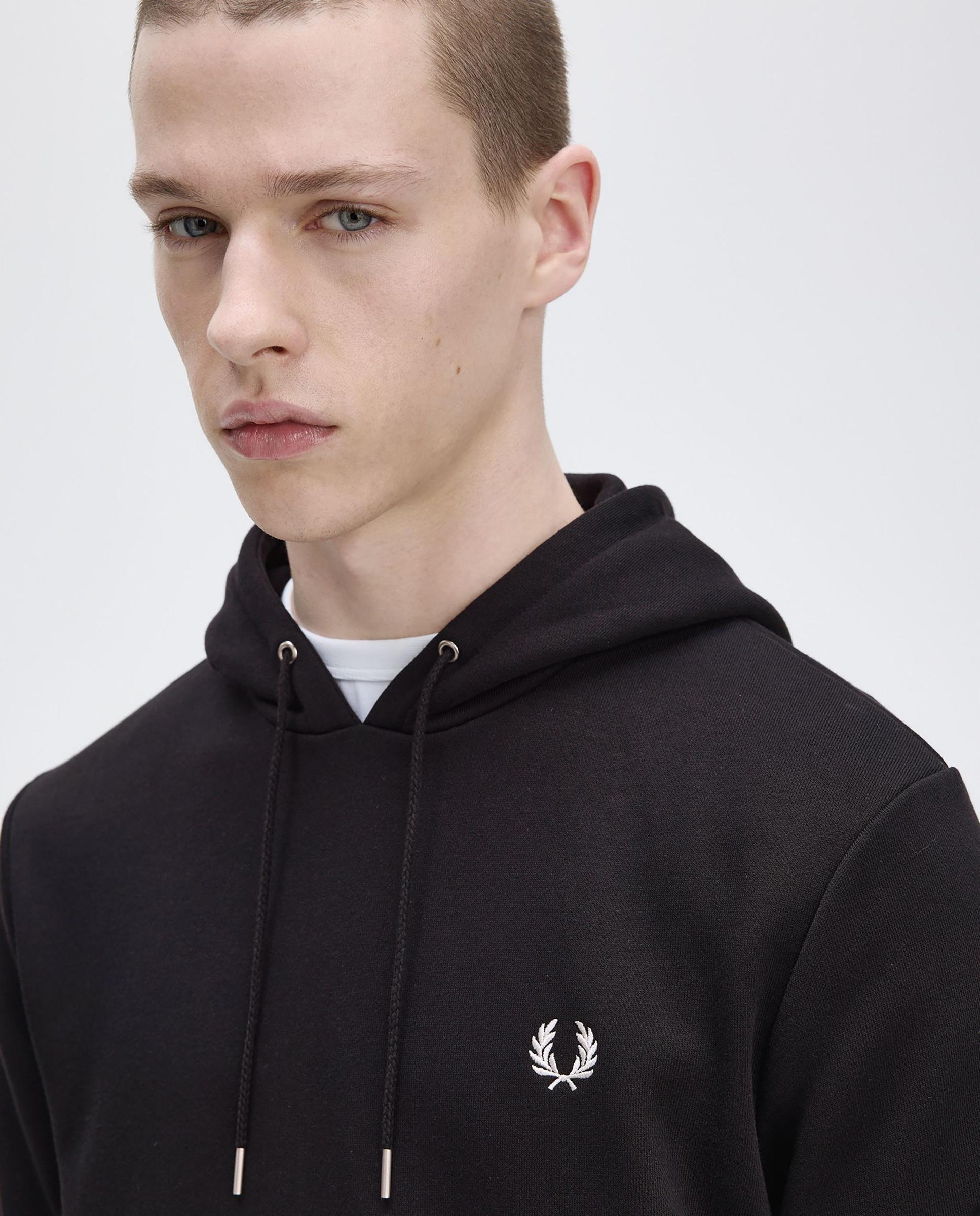 Sudadera de hombre con capucha y bolsillo canguro - Fred Perry - Negro Negro-4