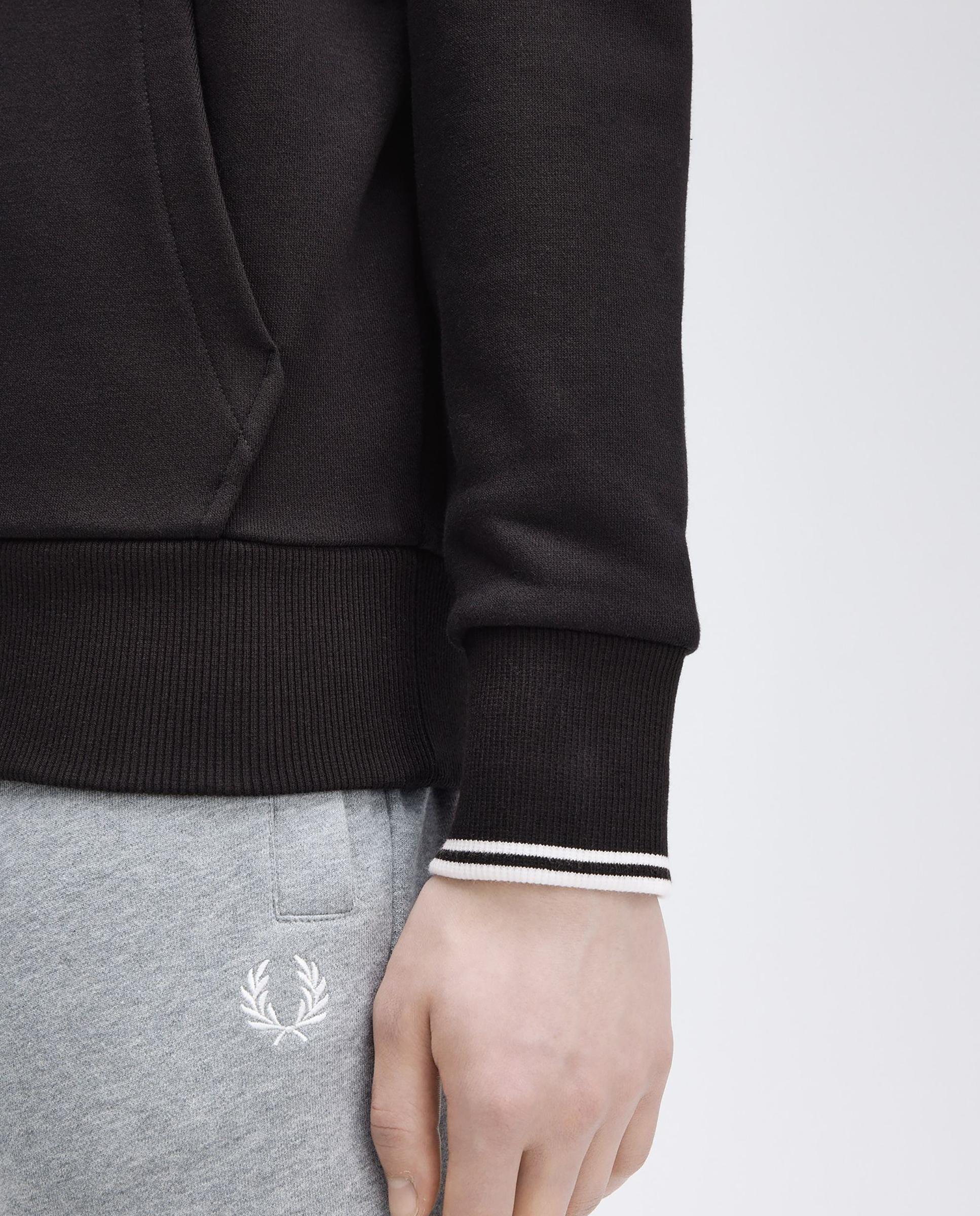 Sudadera de hombre con capucha y bolsillo canguro - Fred Perry - Negro Negro-5