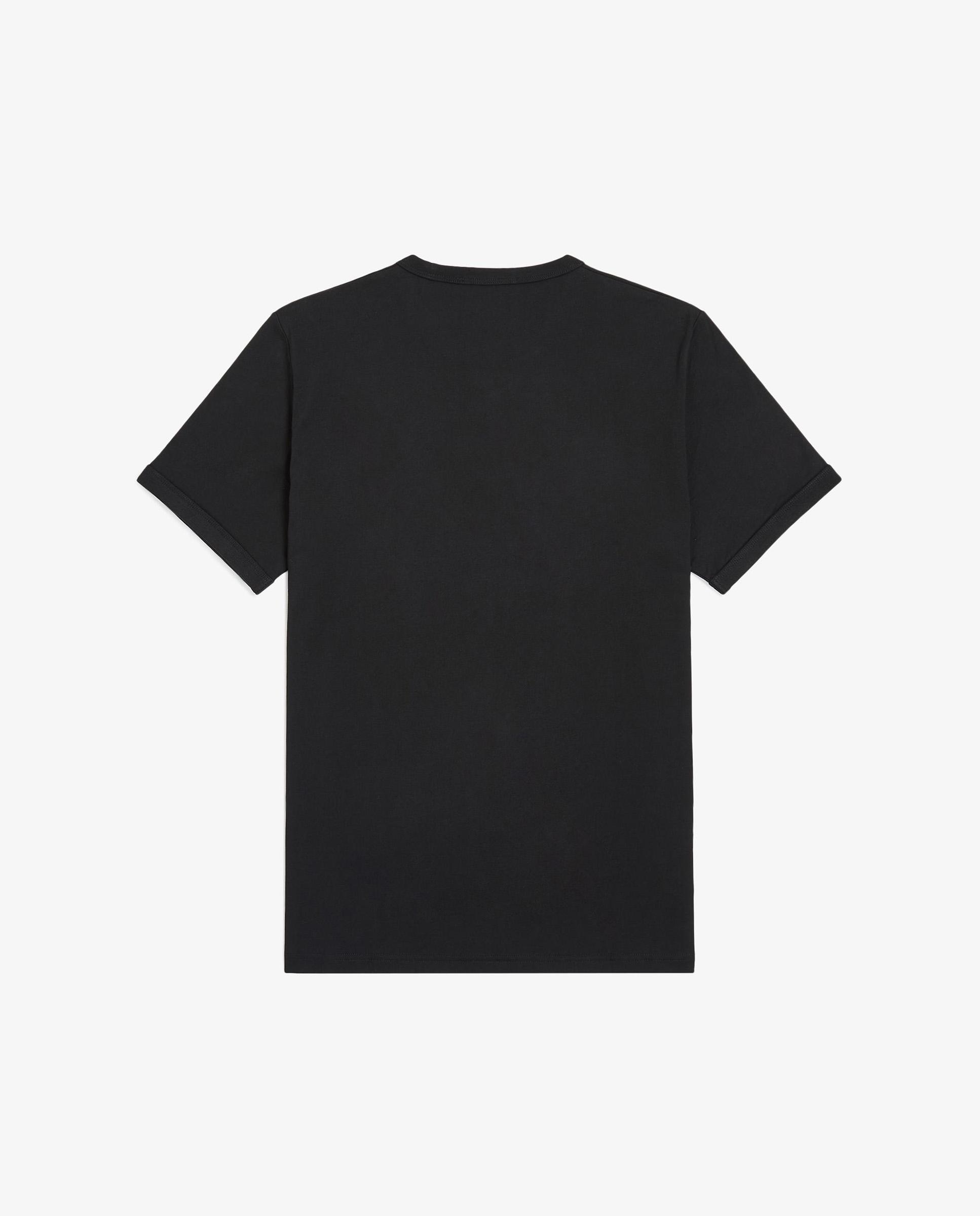 Camiseta de hombre ringer manga corta con cuello redondo - Fred Perry - Negro brillante Negro brillante-5