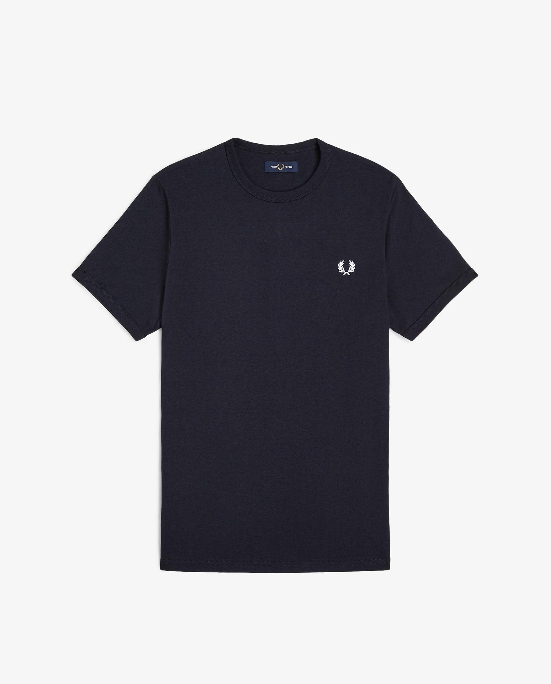Camiseta de hombre ringer manga corta con cuello redondo - Fred Perry - Verde oscuro Azul marino-6
