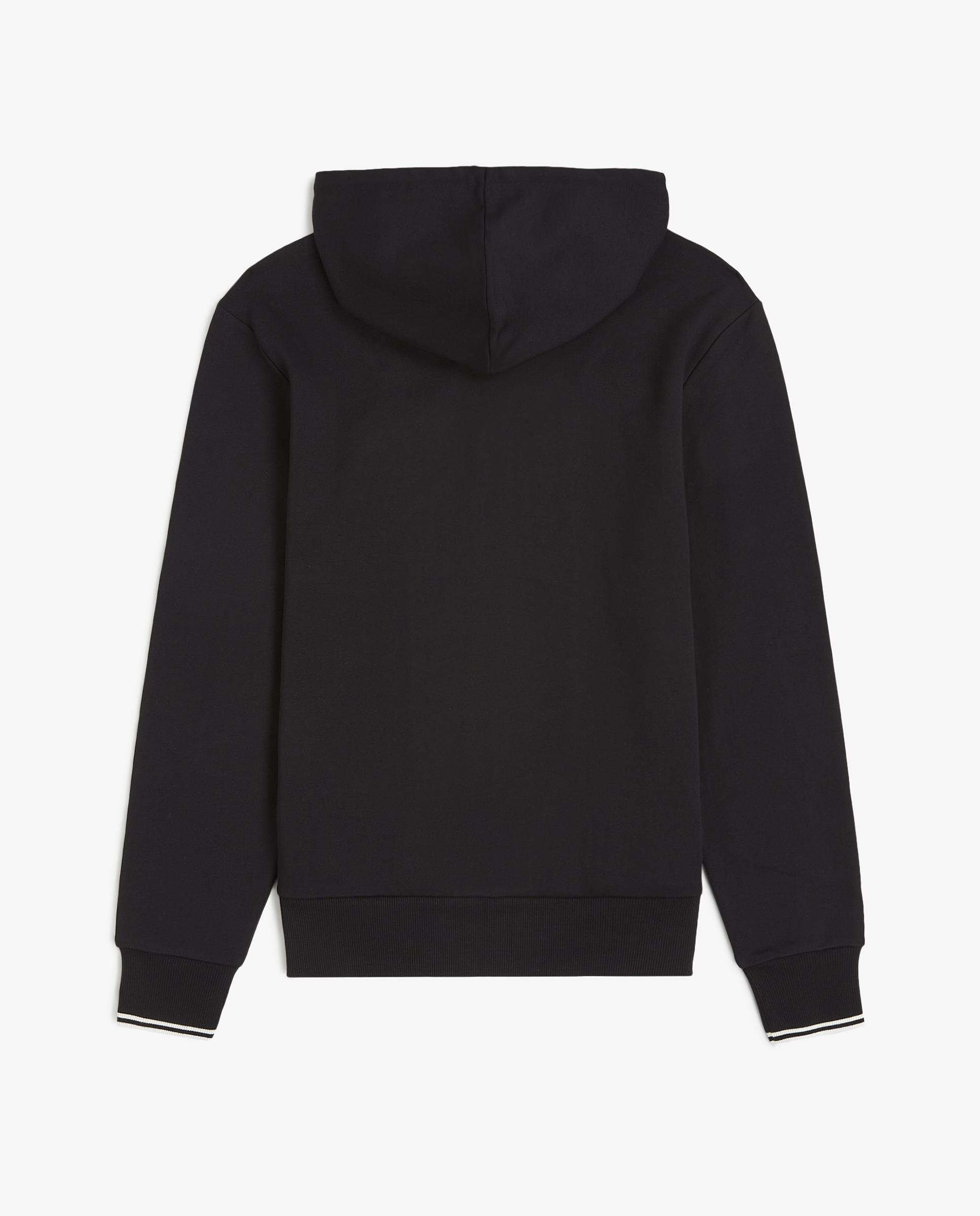 Sudadera de hombre con capucha y cremallera - Fred Perry - Negro Negro-8