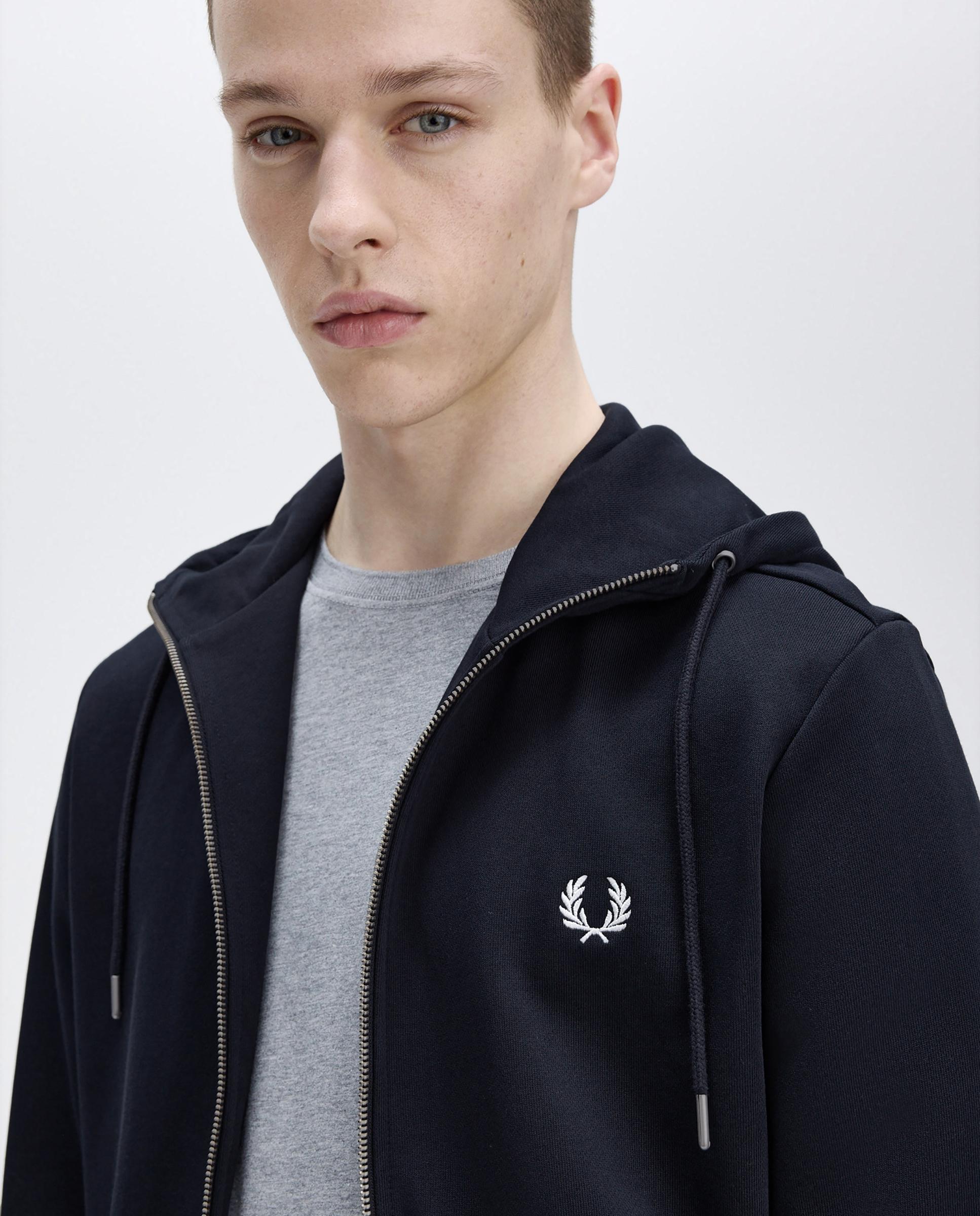 Sudadera de hombre con capucha y cremallera - Fred Perry - Azul marino Azul marino-3