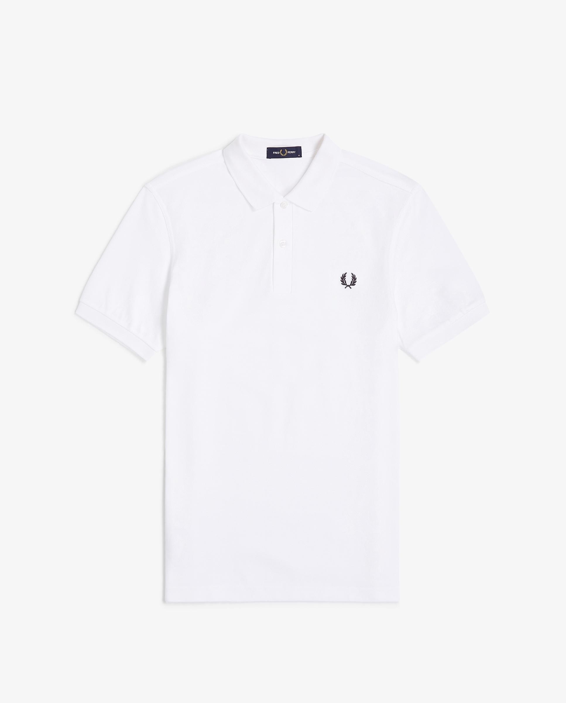 Polo de hombre liso de manga corta en piqué de algodón - Fred Perry - Blanco Blanco-6