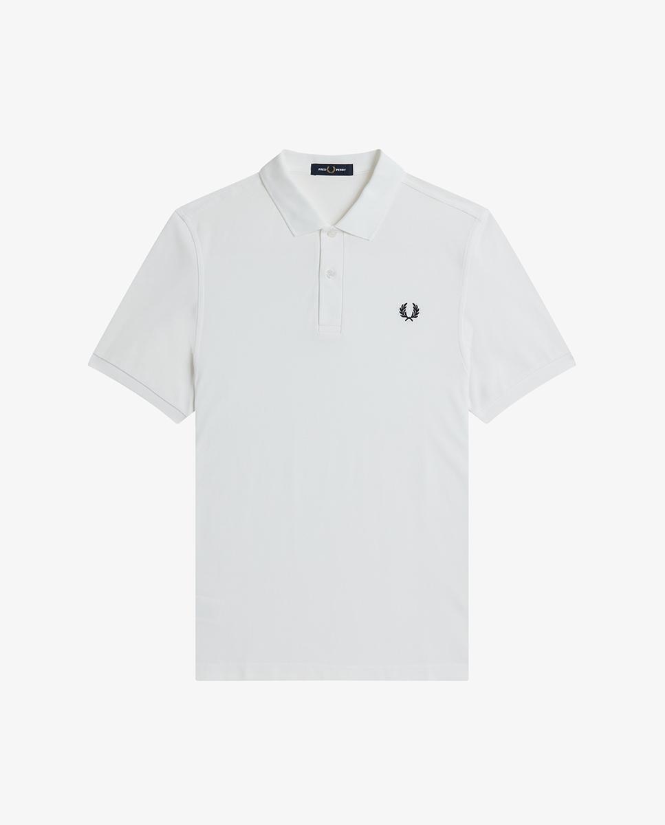 Polo de hombre liso de manga corta en piqué de algodón - Fred Perry - Blanco Blanco-5