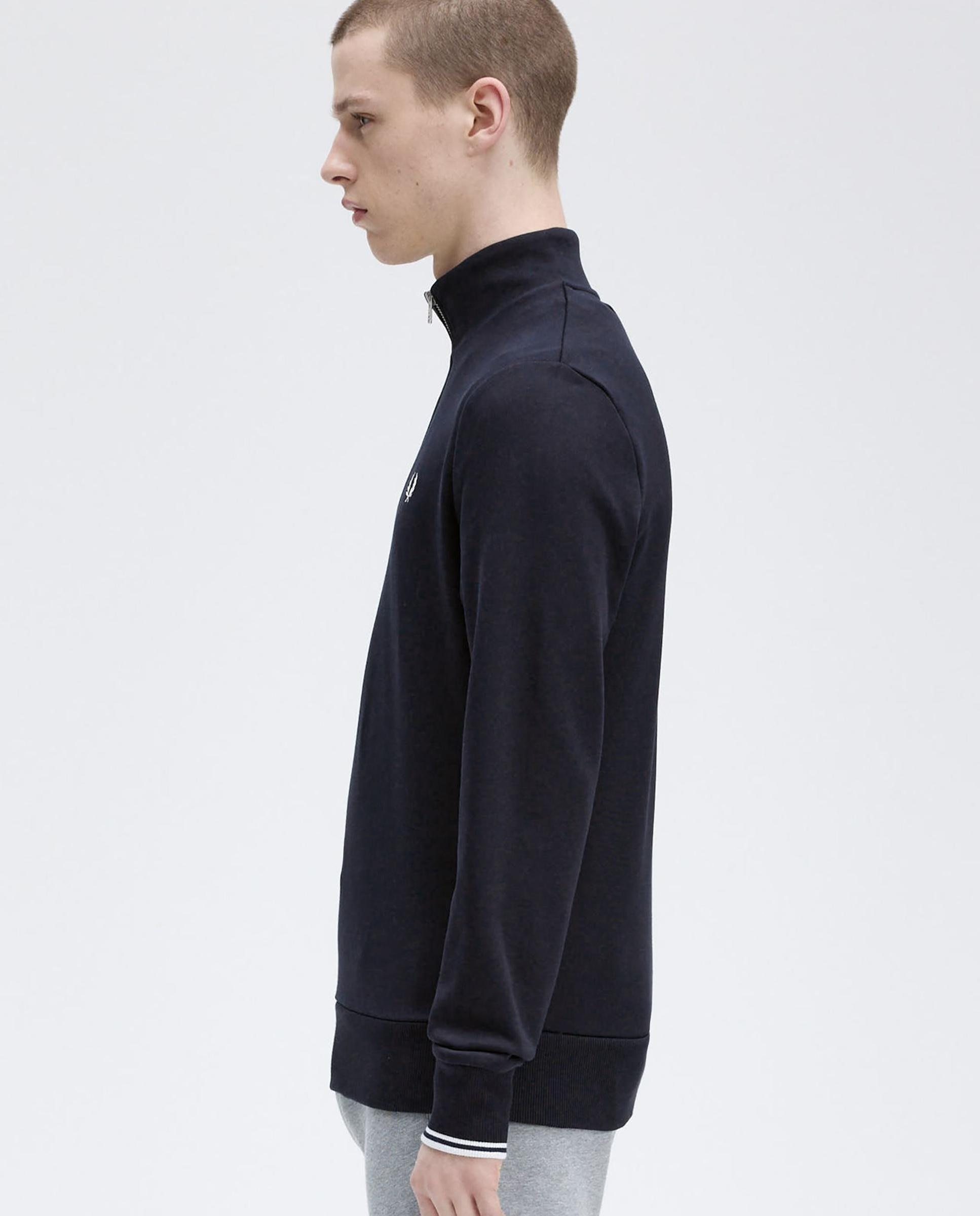 Sudadera de hombre con media cremallera y ribetes a contraste - Fred Perry - Azul marino Azul marino-2