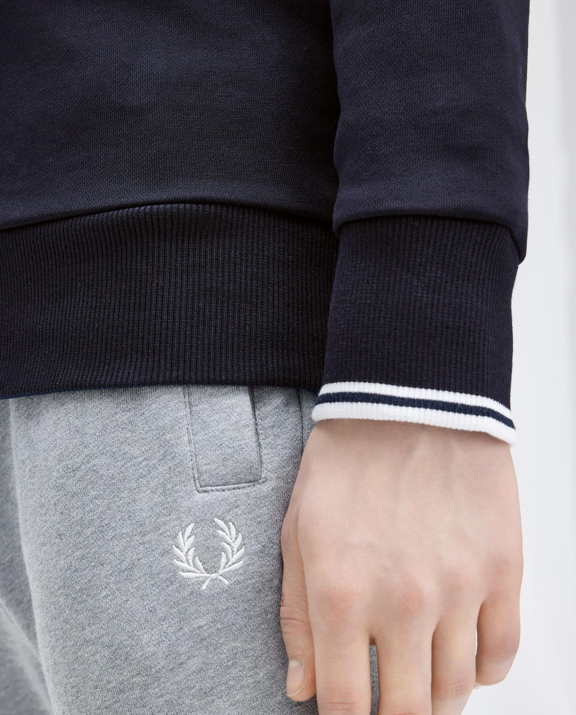 Sudadera de hombre con media cremallera y ribetes a contraste - Fred Perry - Azul marino Azul marino-5