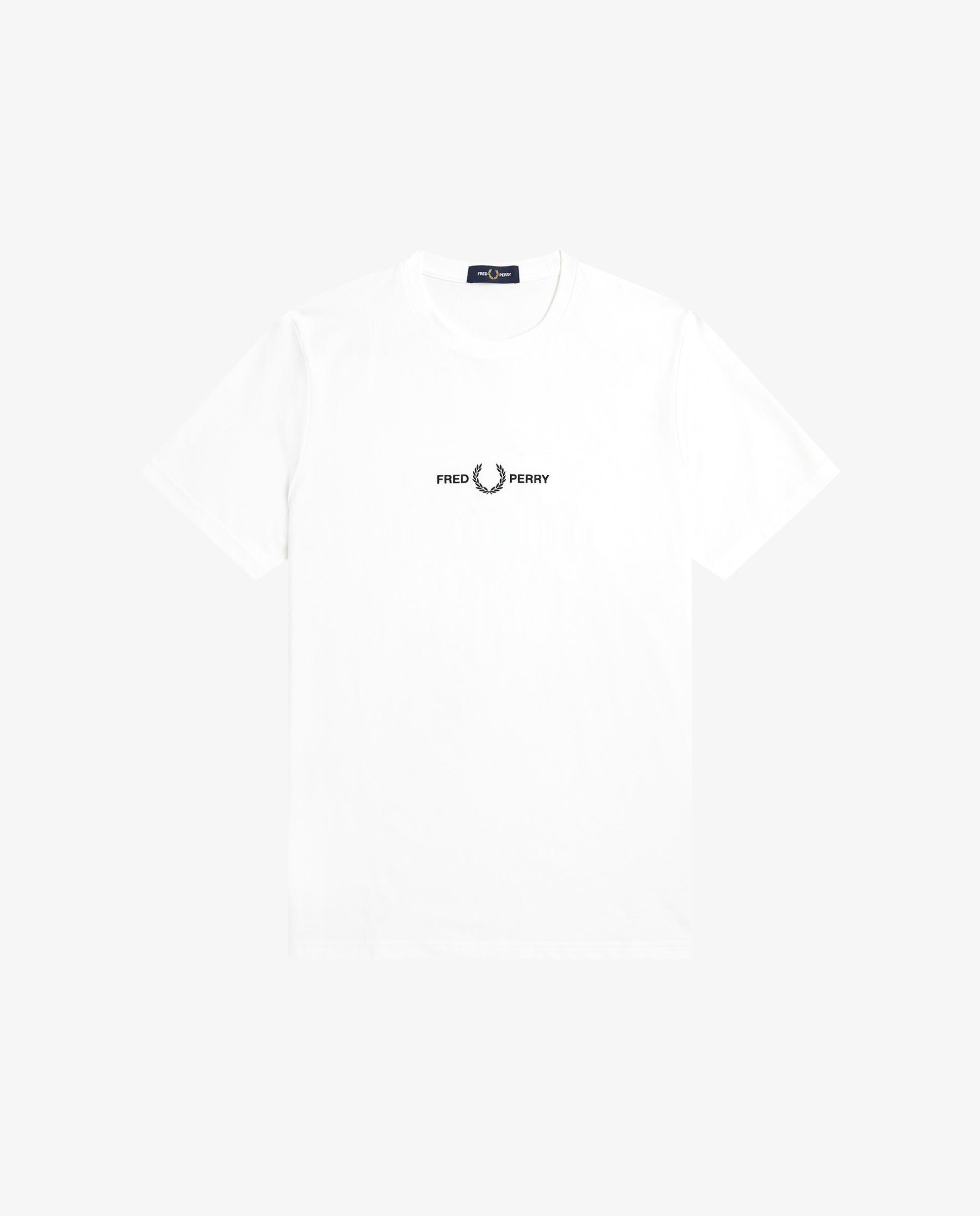 Camiseta de hombre de manga corta con cuello redondo - Fred Perry - Blanco Blanco-5