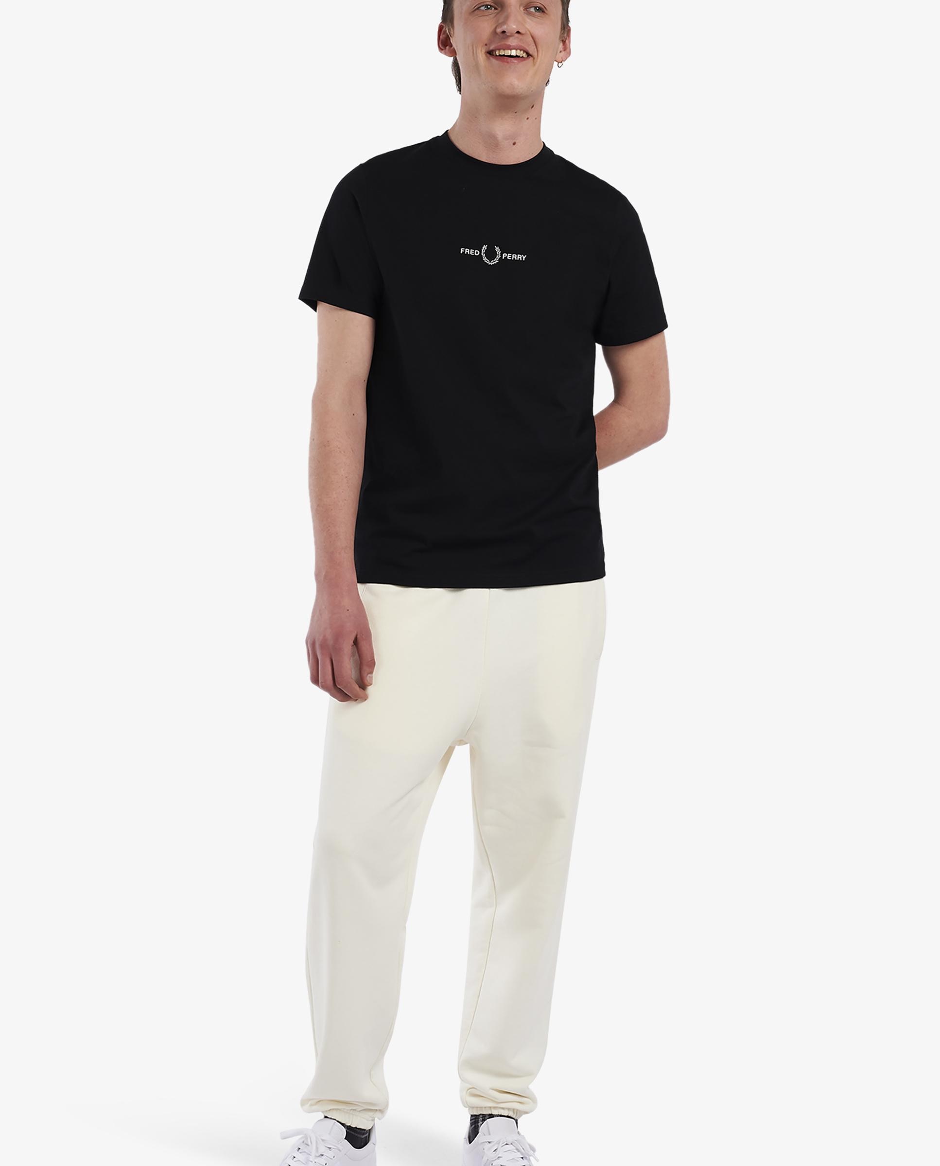 Camiseta de hombre de manga corta con cuello redondo - Fred Perry - Negro Negro-2