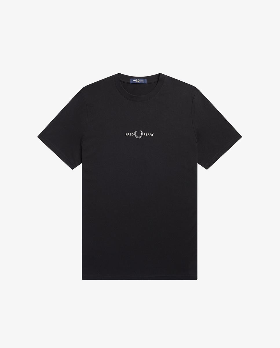 Camiseta de hombre de manga corta con cuello redondo - Fred Perry - Negro Negro-4