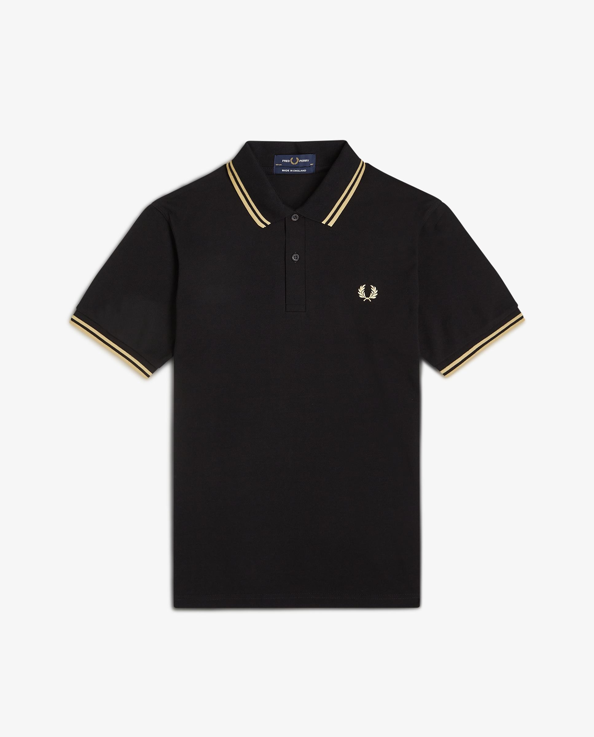 Imagen 8 de Polo de hombre manga corta en punto piqué hecho en inglaterra - Fred Perry - Negro / Natural Negro / Natural