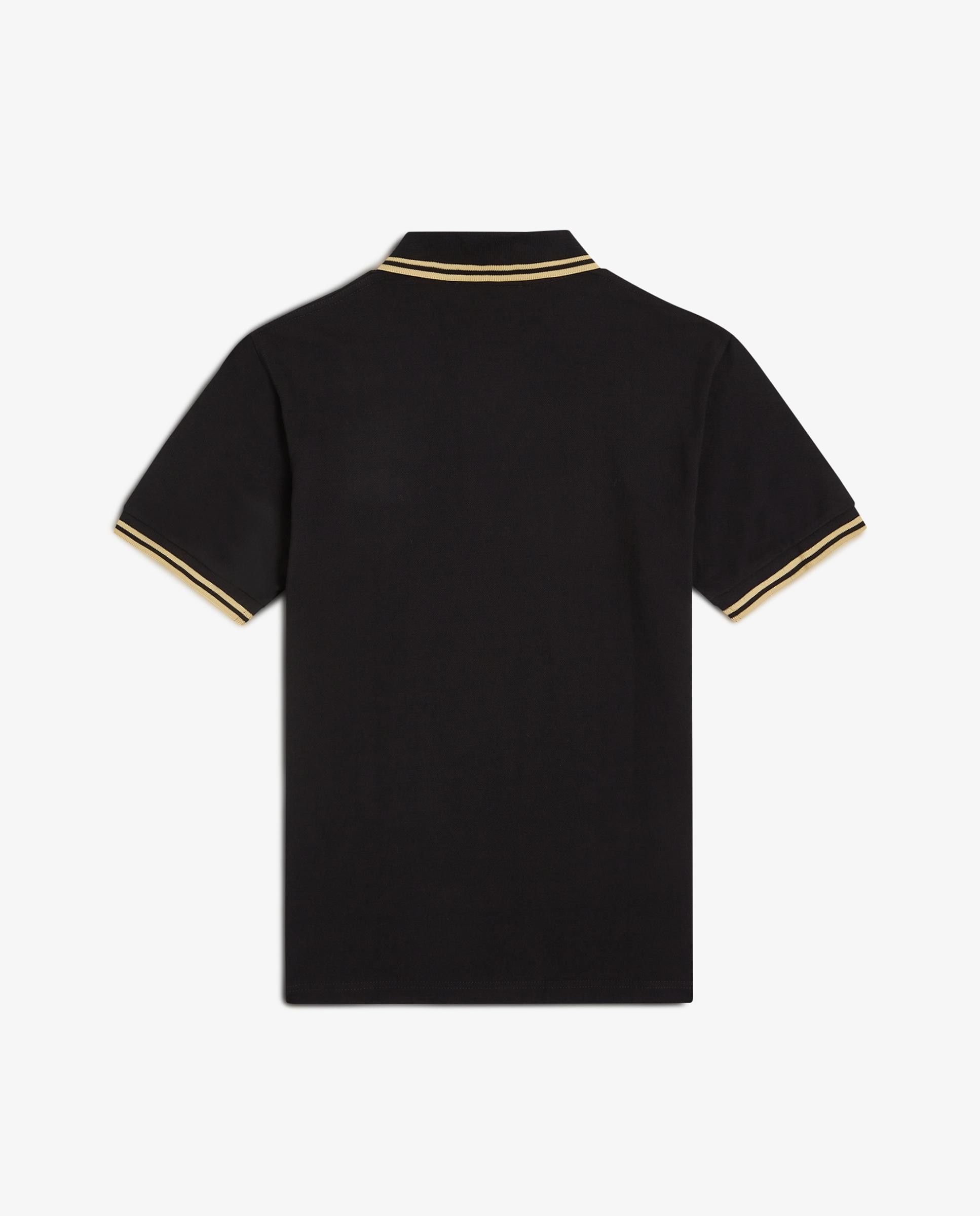 Imagen 7 de Polo de hombre manga corta en punto piqué hecho en inglaterra - Fred Perry - Negro / Natural Negro / Natural