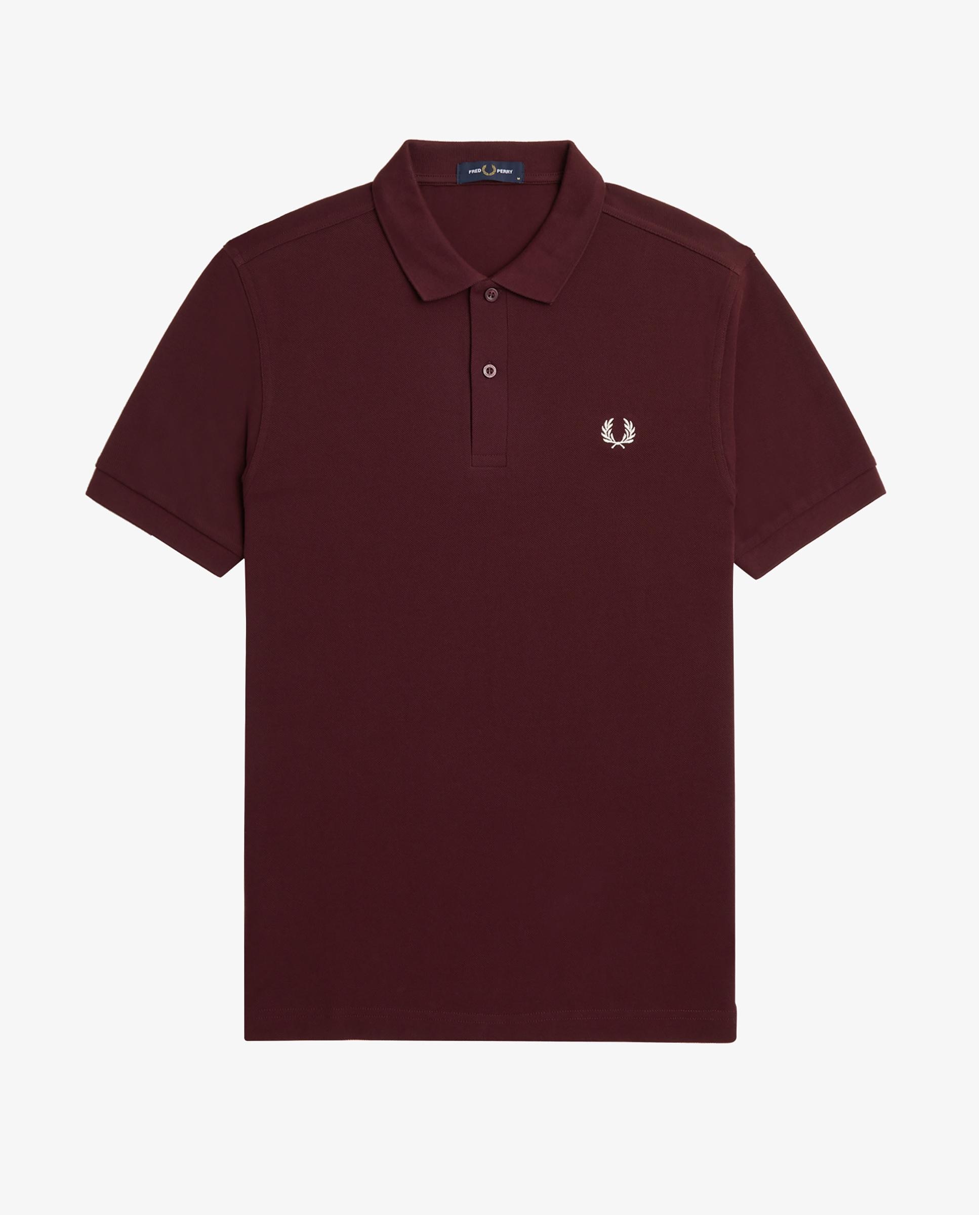 Polo de hombre liso de manga corta en piqué de algodón - Fred Perry - Celeste Granate-5