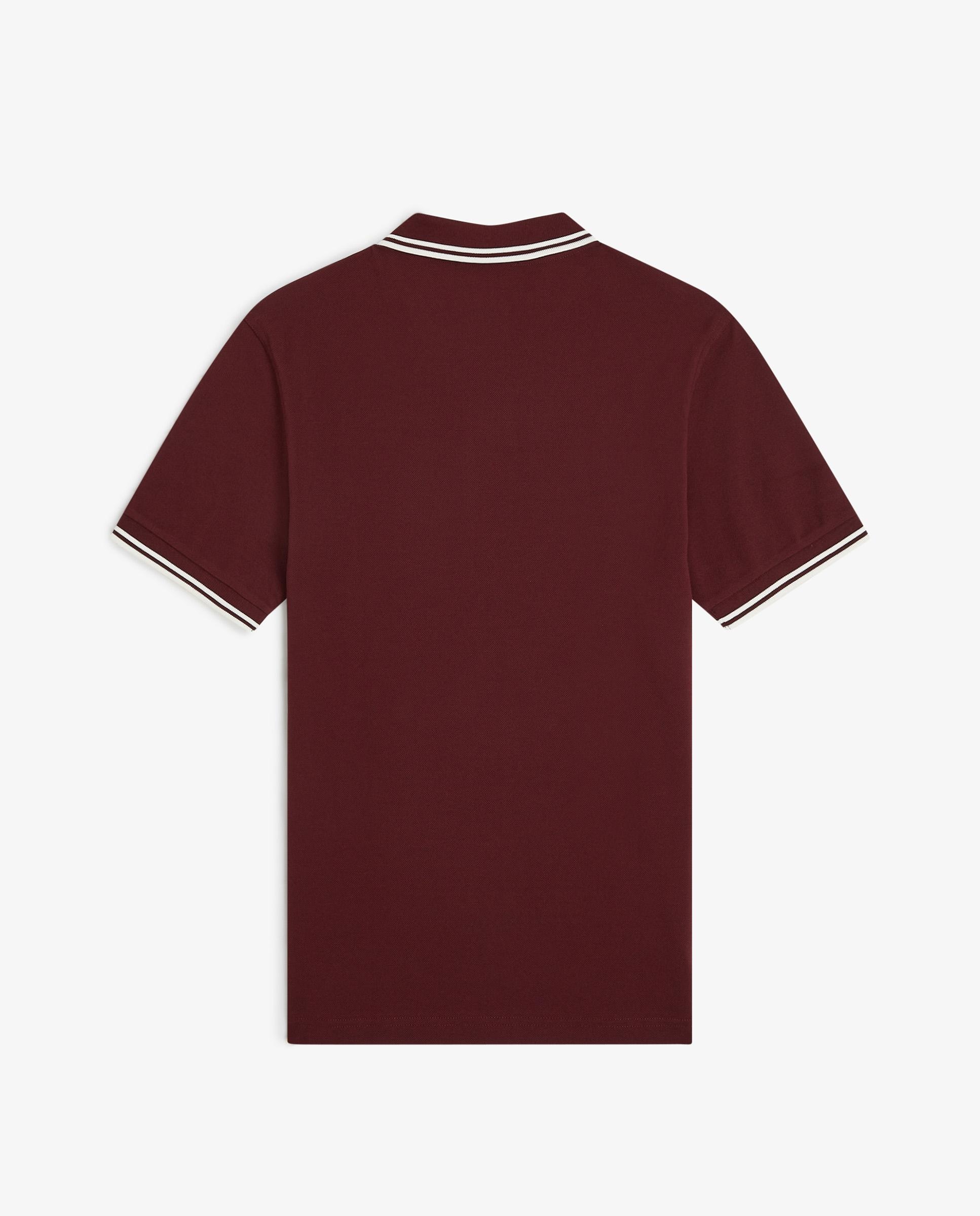 Polo de hombre de piqué de algodón manga corta - Fred Perry - Granate Granate-6