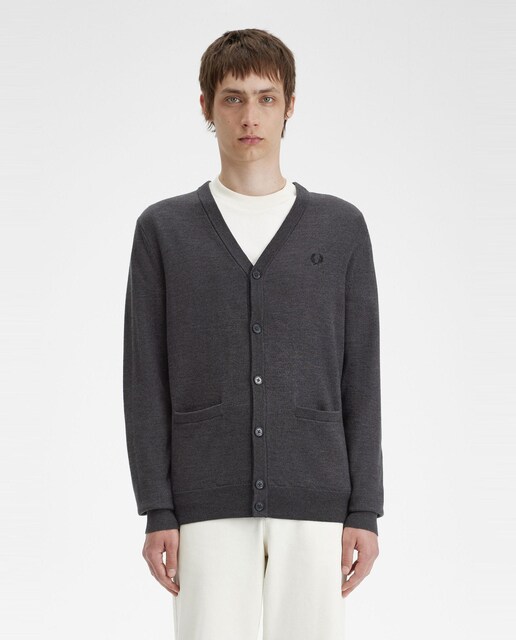 Imagen 0 de Chaqueta de punto de hombre con bolsillos y cuello de pico