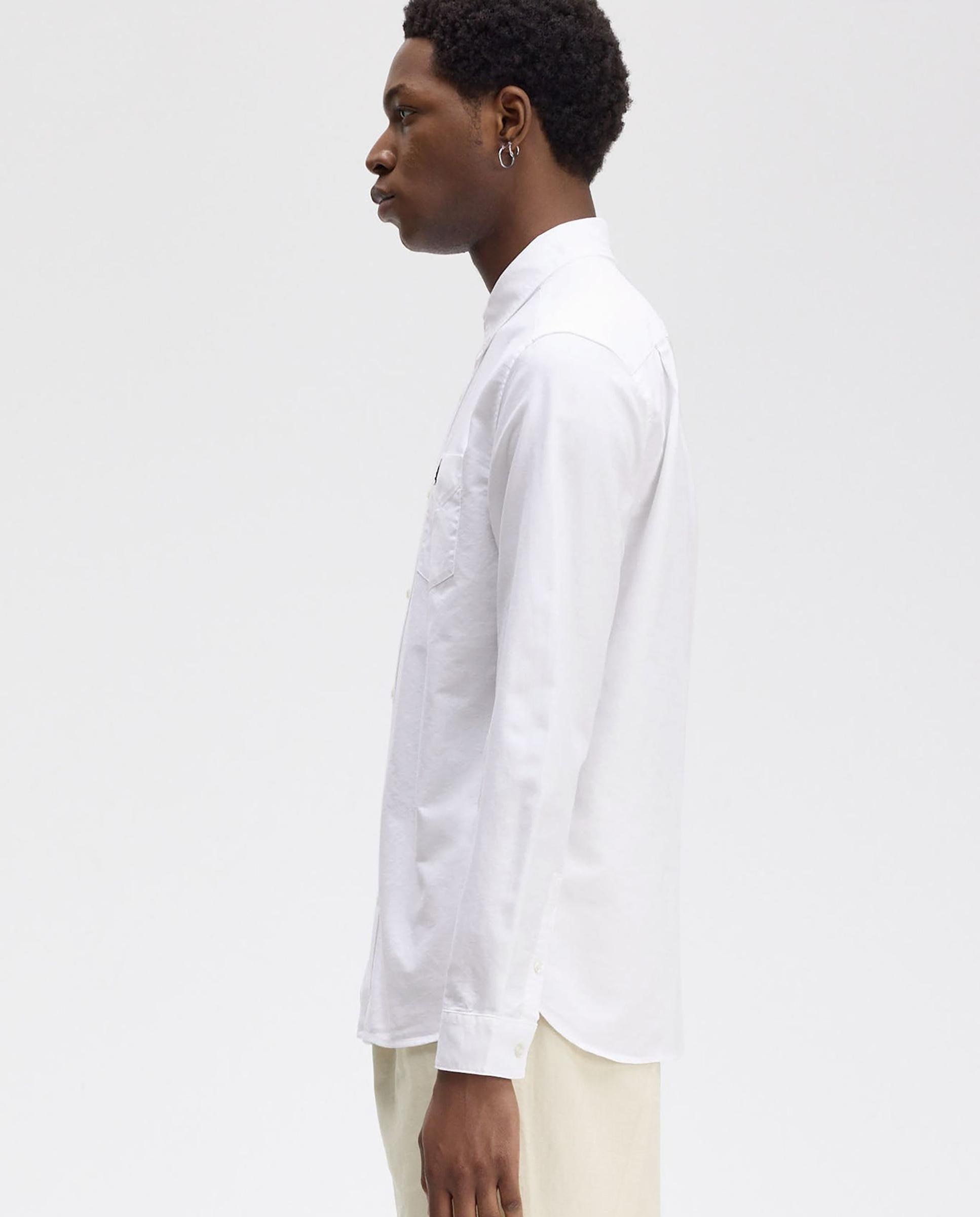 Imagen 2 de Camisa Oxford de hombre de manga larga con bolsillo - Fred Perry - Blanco Blanco