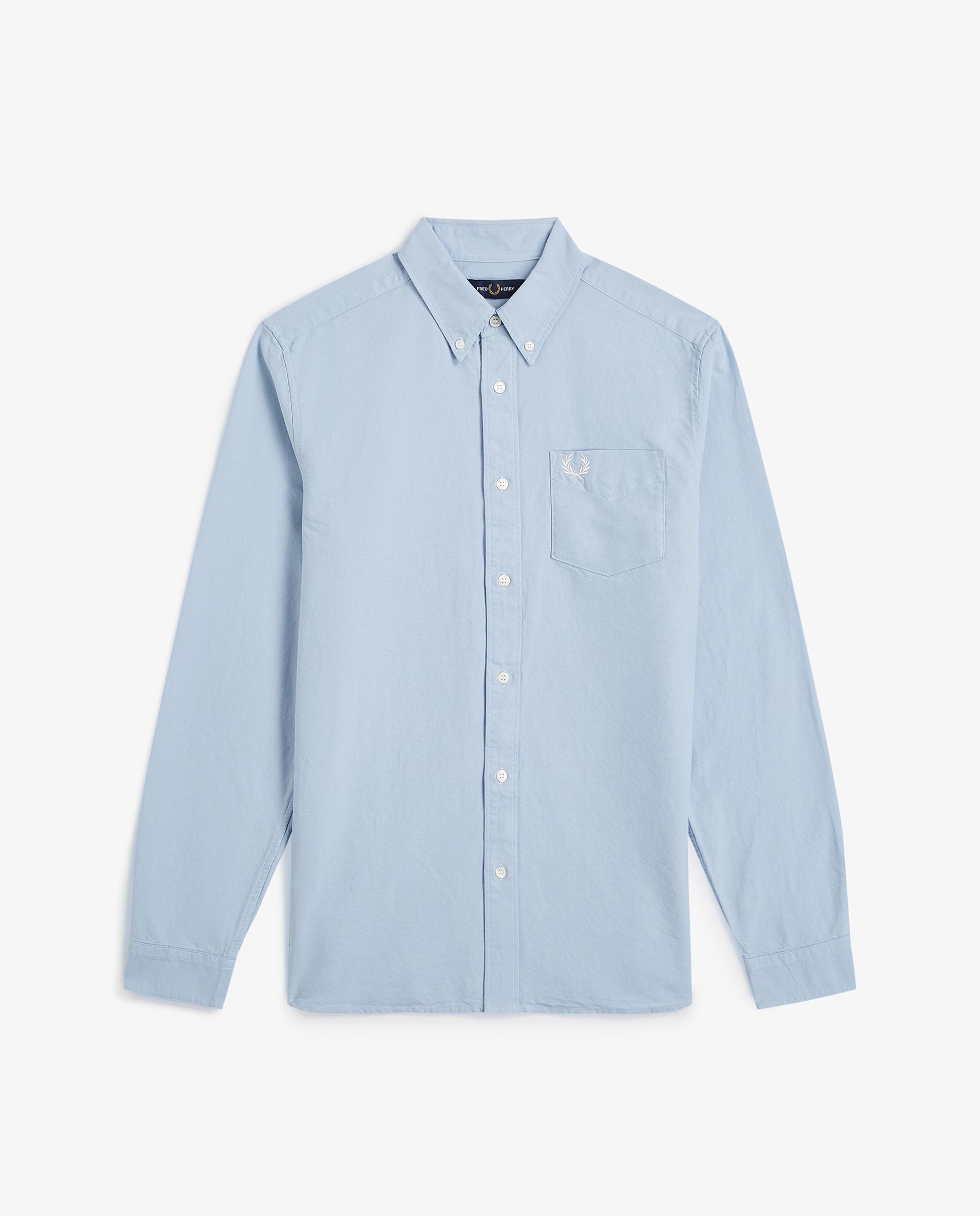 Imagen 7 de Camisa Oxford de hombre de manga larga con bolsillo - Fred Perry - Azul claro Azul claro