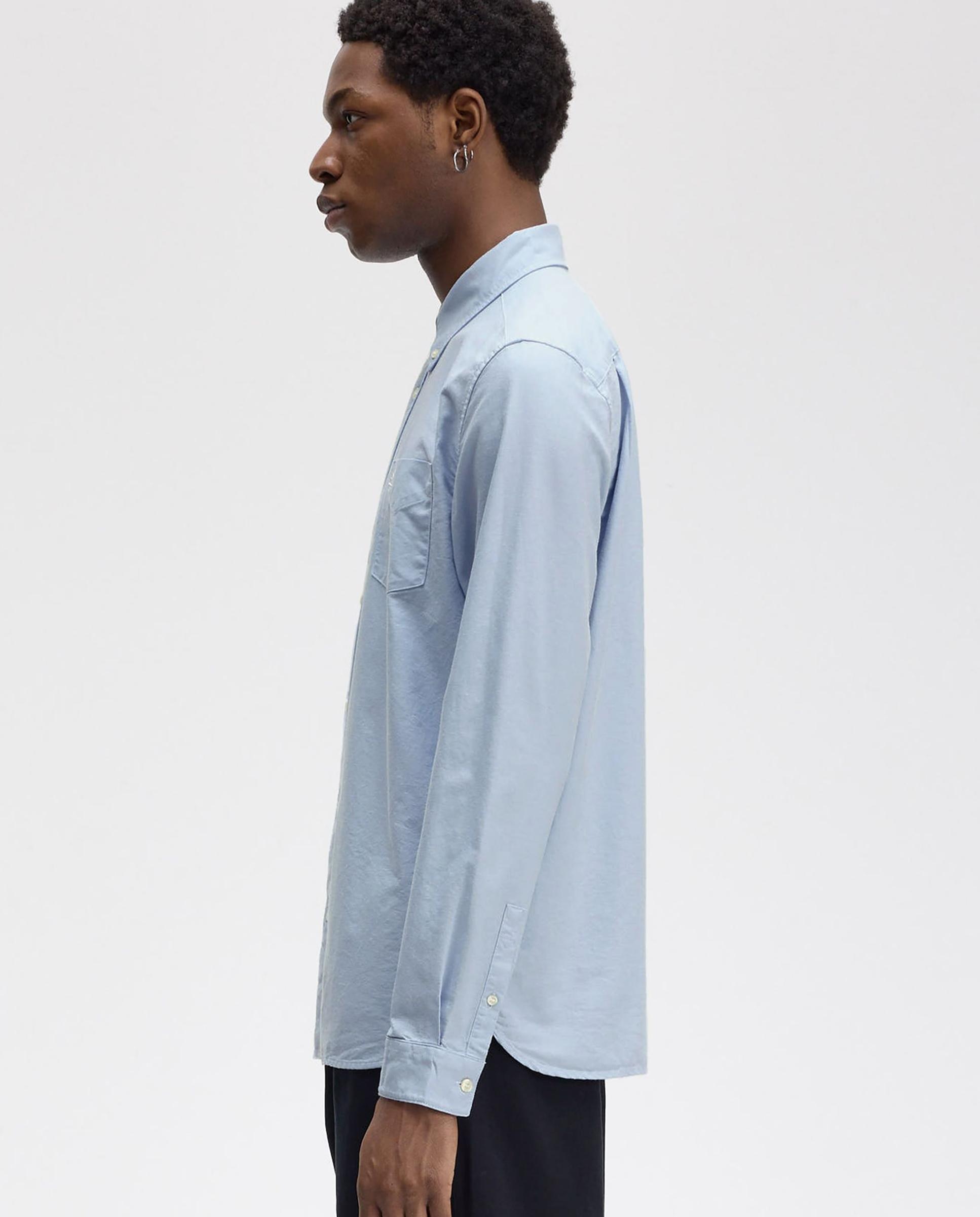Camisa Oxford de hombre de manga larga con bolsillo - Fred Perry - Azul claro Azul claro-2