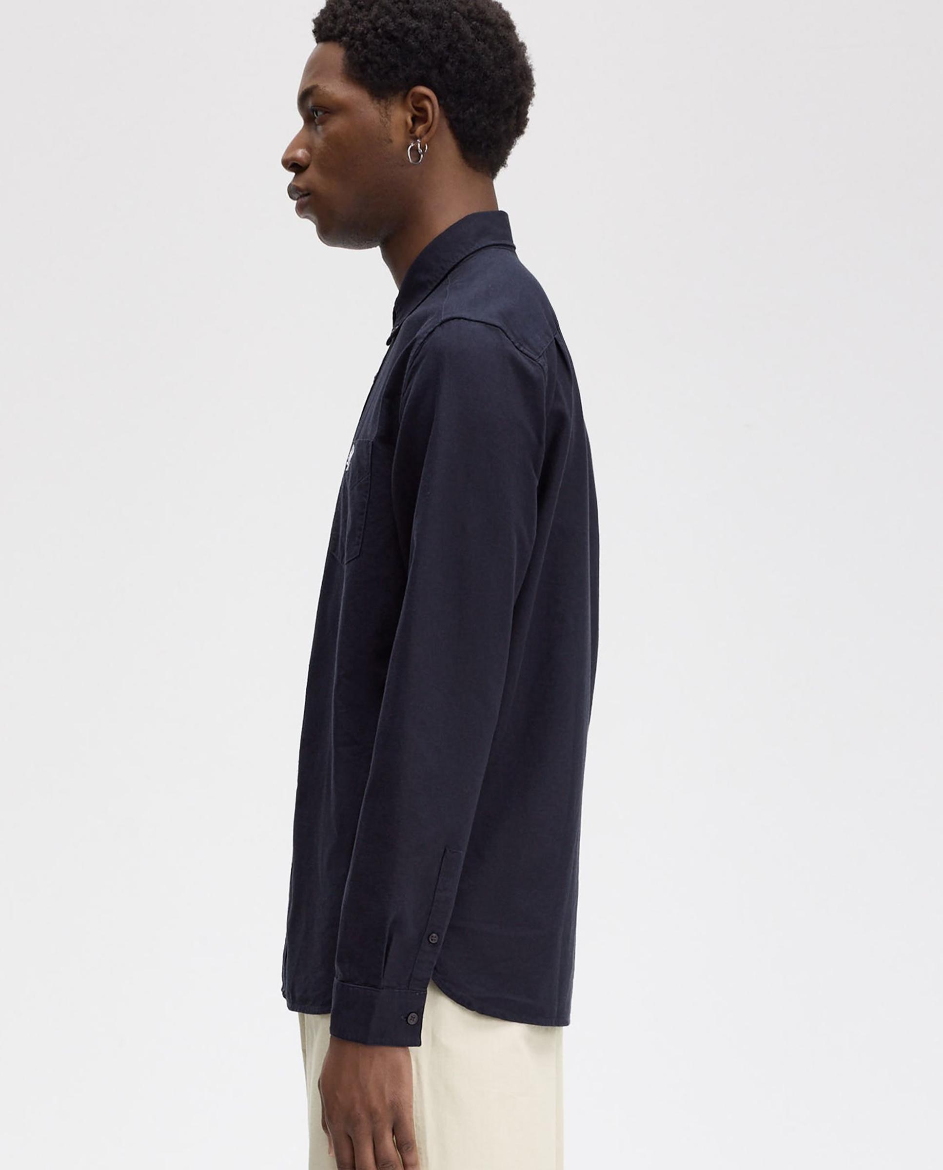 Imagen 2 de Camisa Oxford de hombre de manga larga con bolsillo - Fred Perry - Azul marino Azul marino
