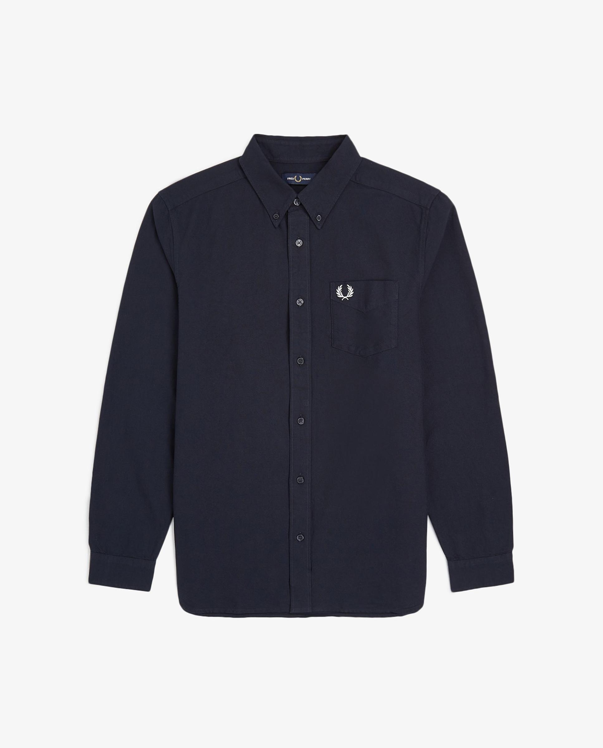 Camisa Oxford de hombre de manga larga con bolsillo - Fred Perry - Azul marino Azul marino-7