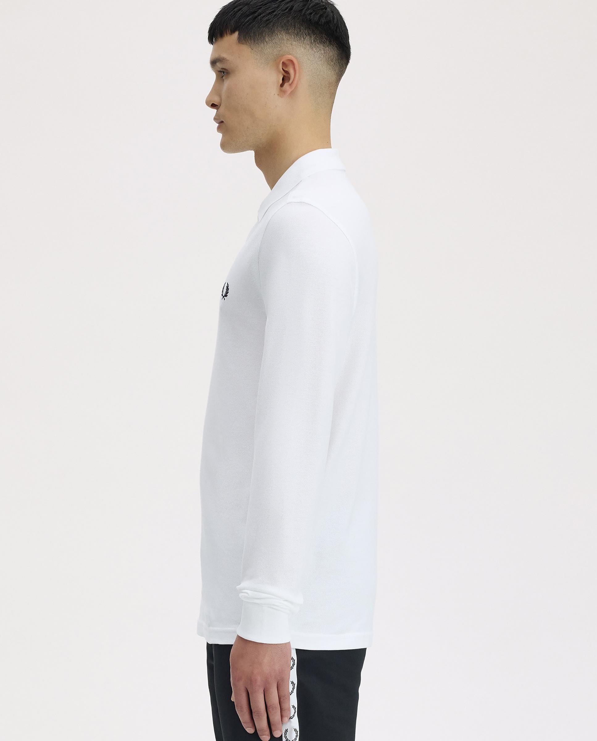 Imagen 2 de Polo de manga larga de hombre liso en piqué de algodón - Fred Perry - Blanco Blanco