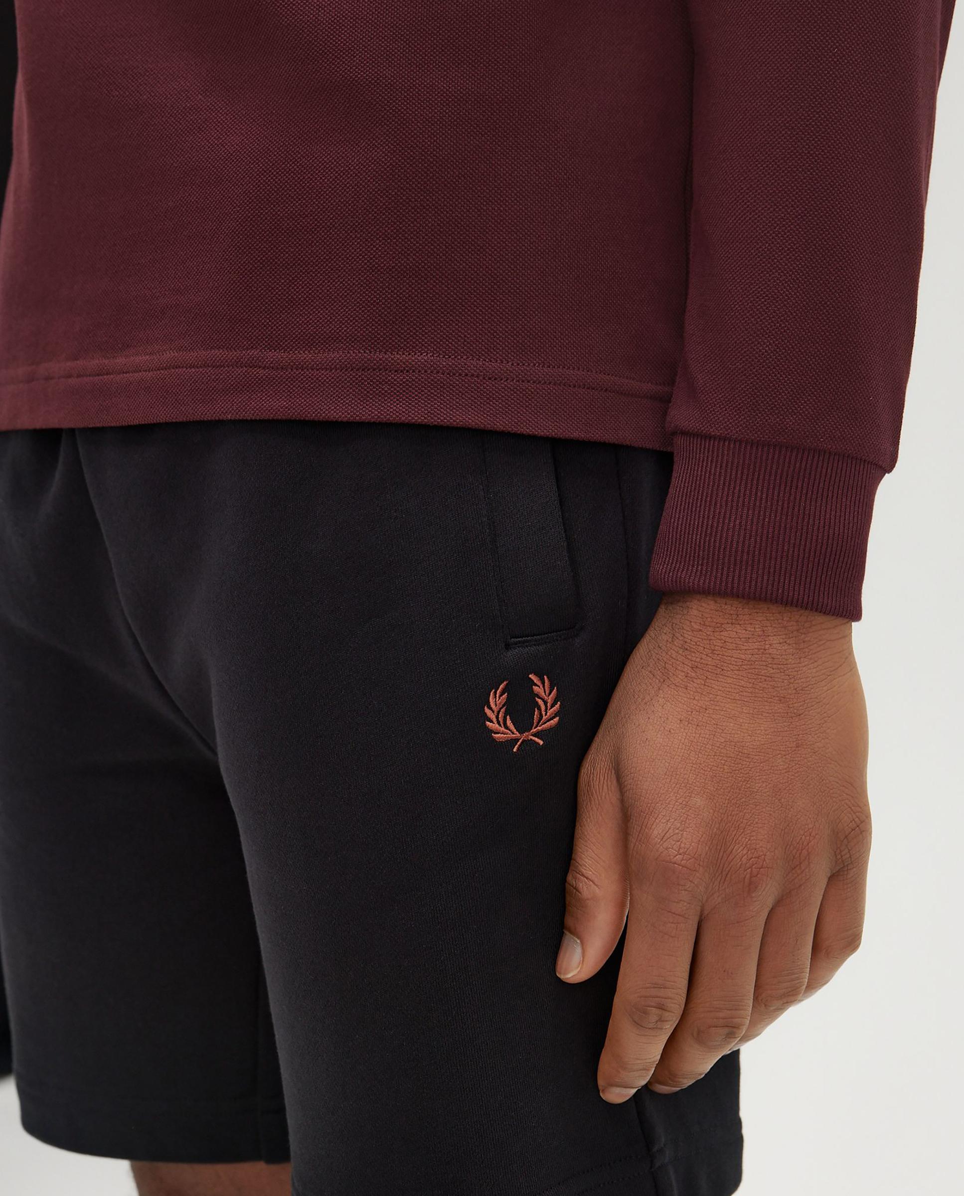 Imagen 5 de Polo de manga larga de hombre liso en piqué de algodón - Fred Perry - Burdeos Burdeos