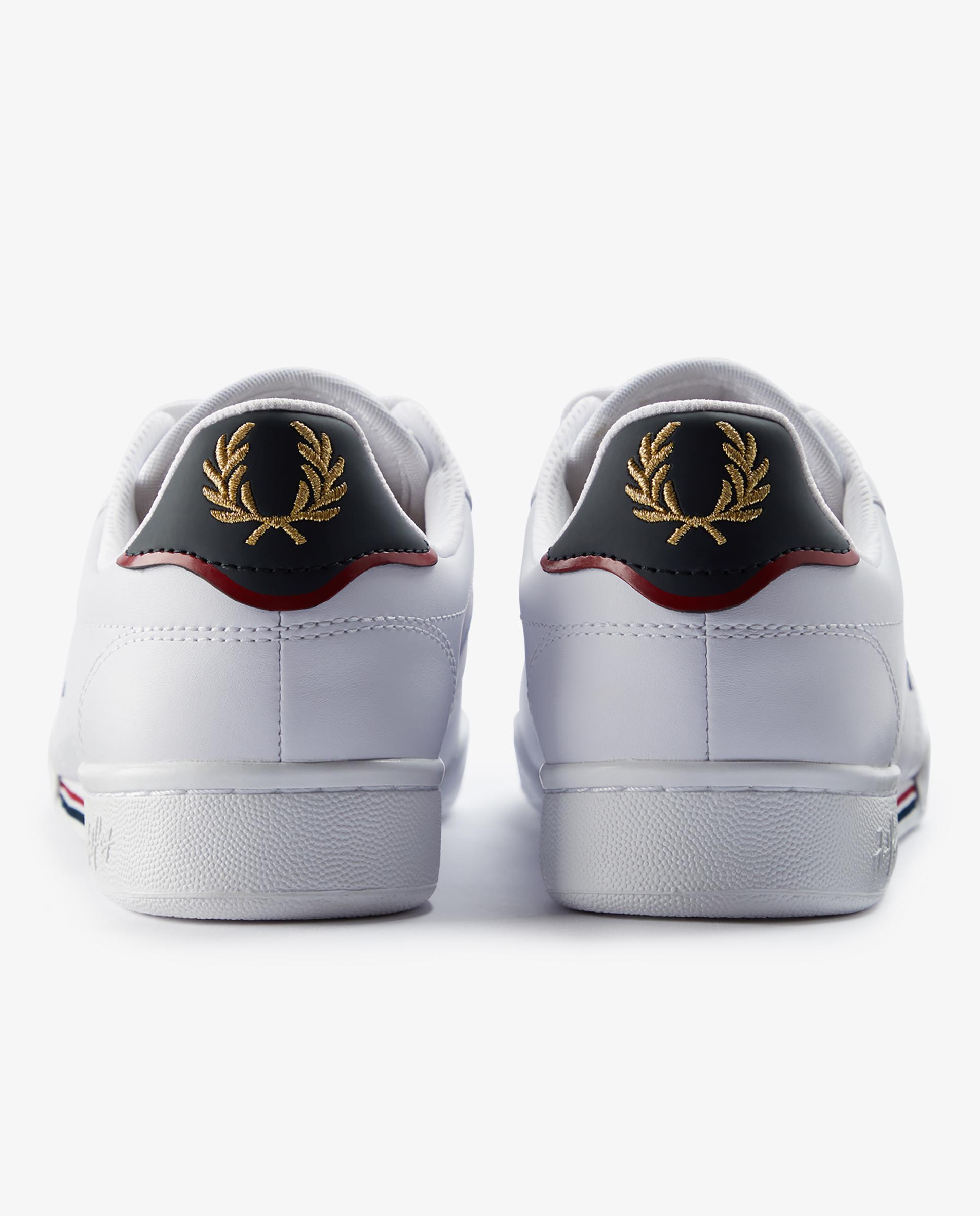 Zapatillas deportivas de hombre b722 de piel - Fred Perry - Blanco / Azul Blanco / Azul-5