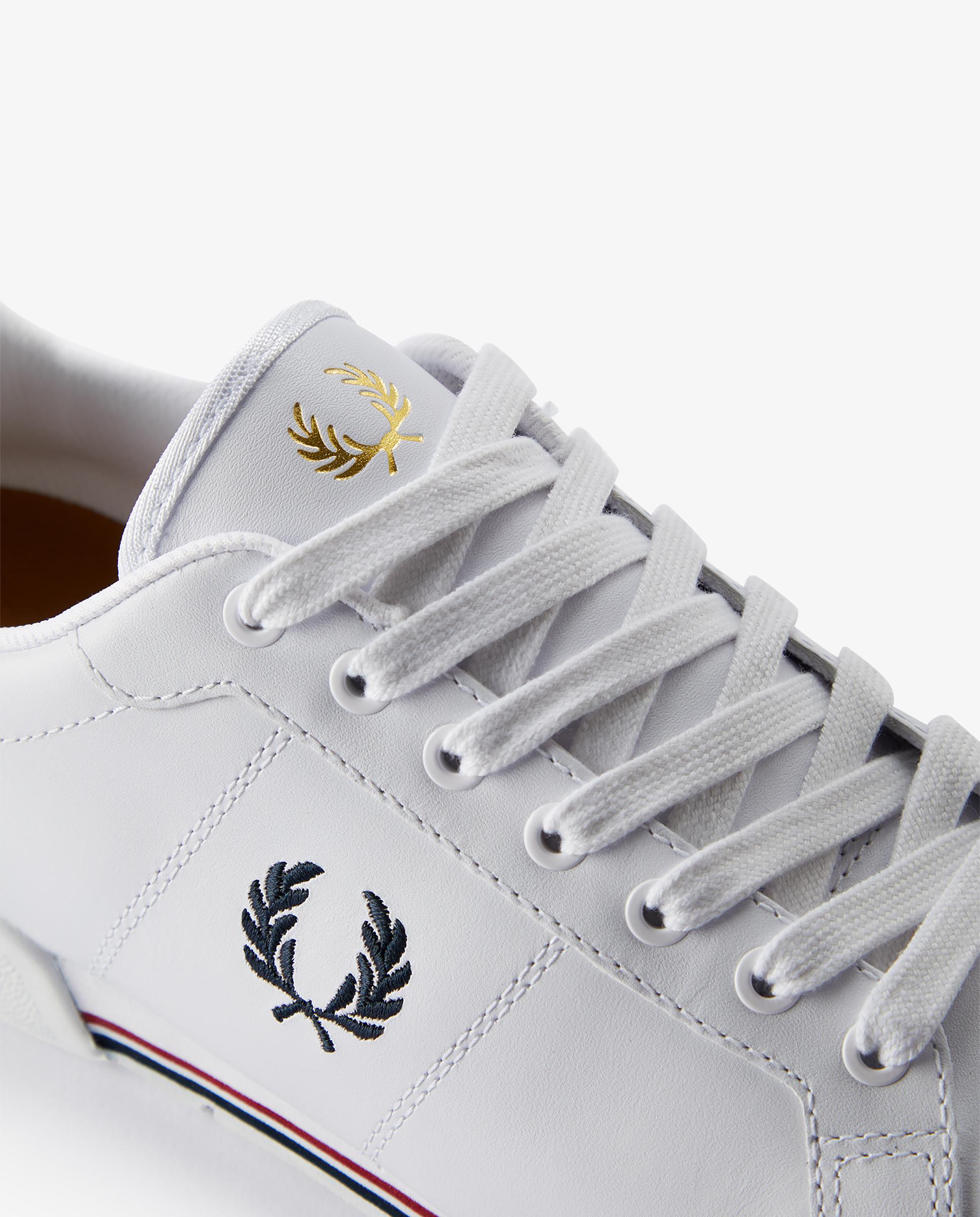 Zapatillas deportivas de hombre b722 de piel - Fred Perry - Blanco / Azul Blanco / Azul-6