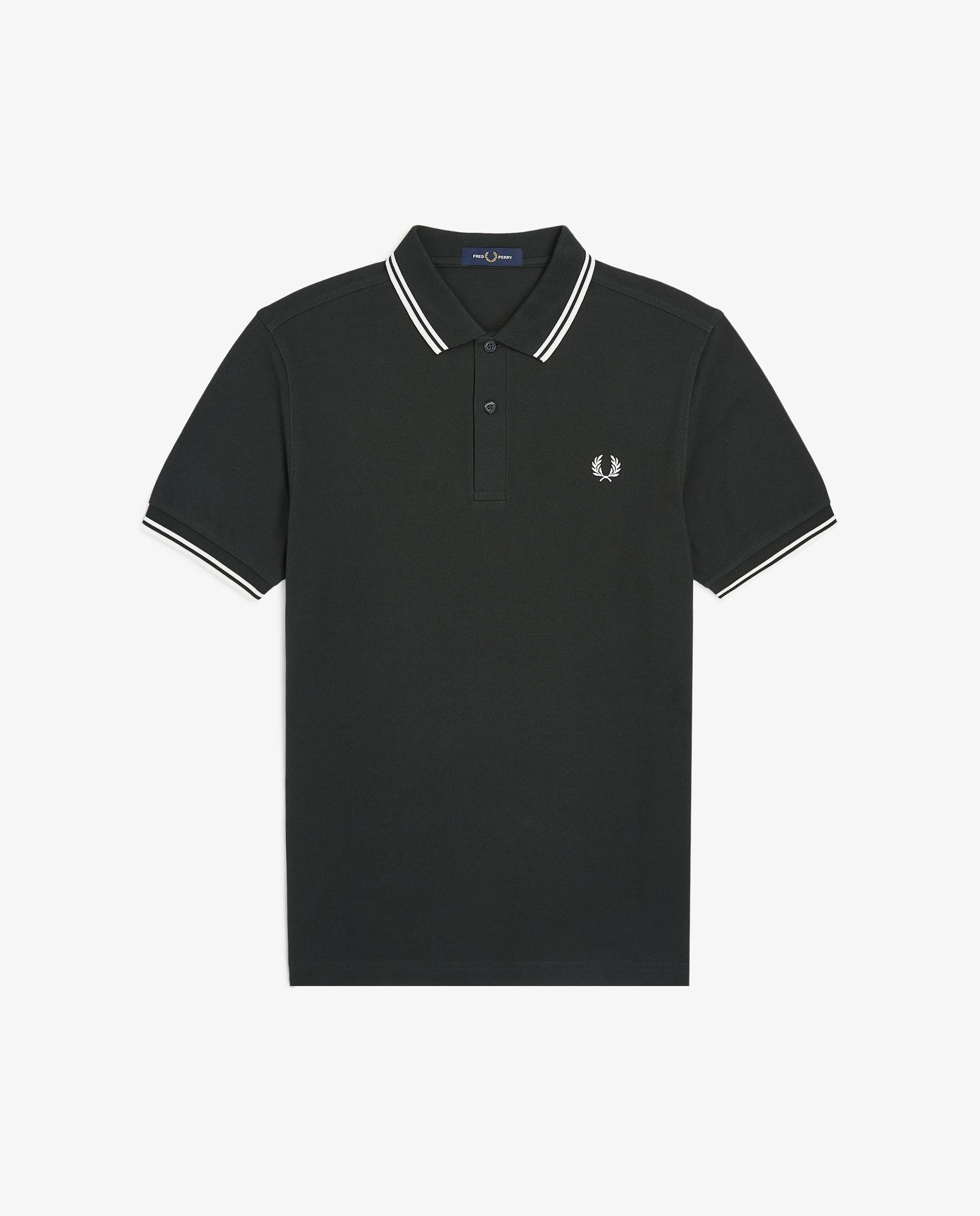 Polo de hombre de piqué de algodón manga corta - Fred Perry - Verde oscuro Verde oscuro-7