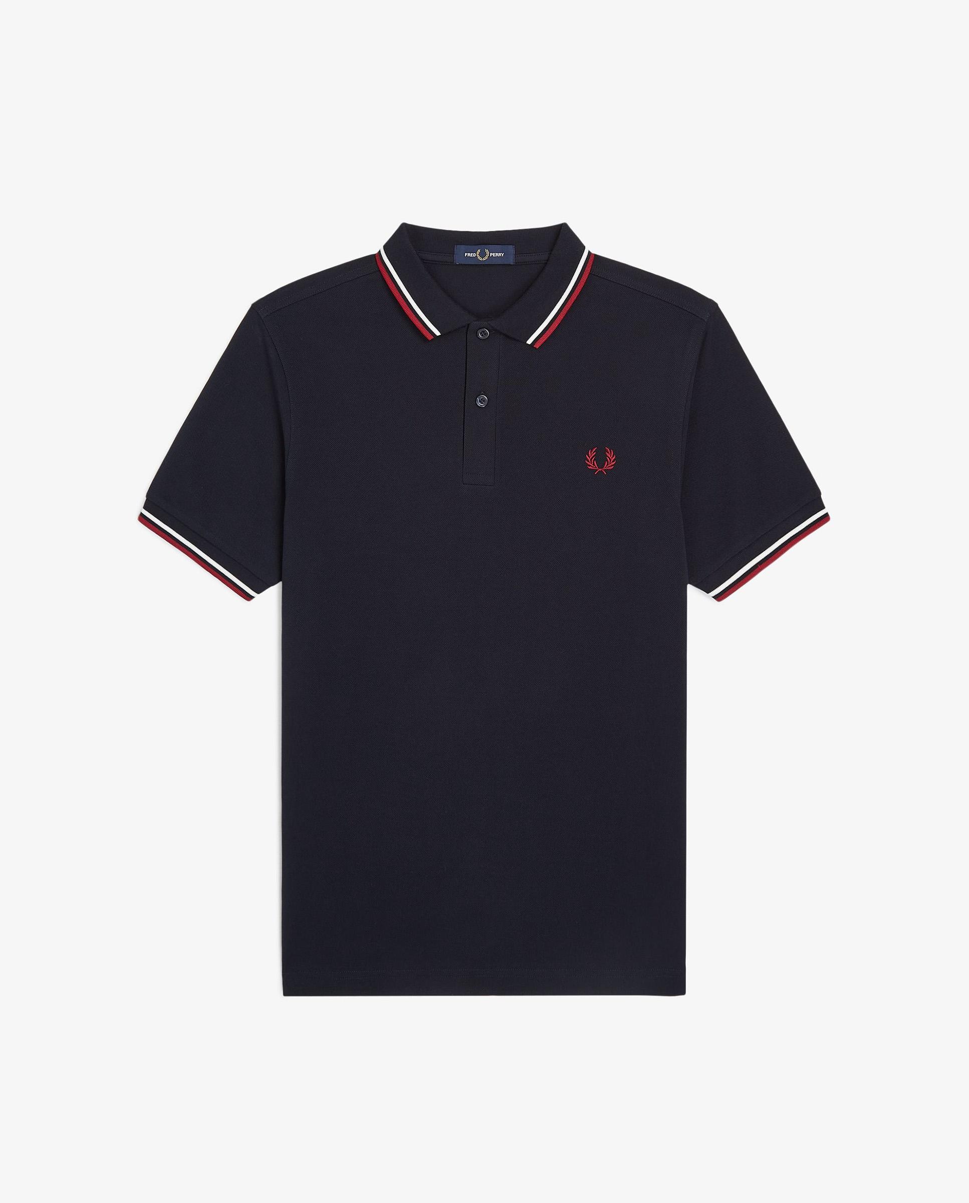 Polo de hombre de piqué de algodón manga corta - Fred Perry - Azul marino Azul marino-7