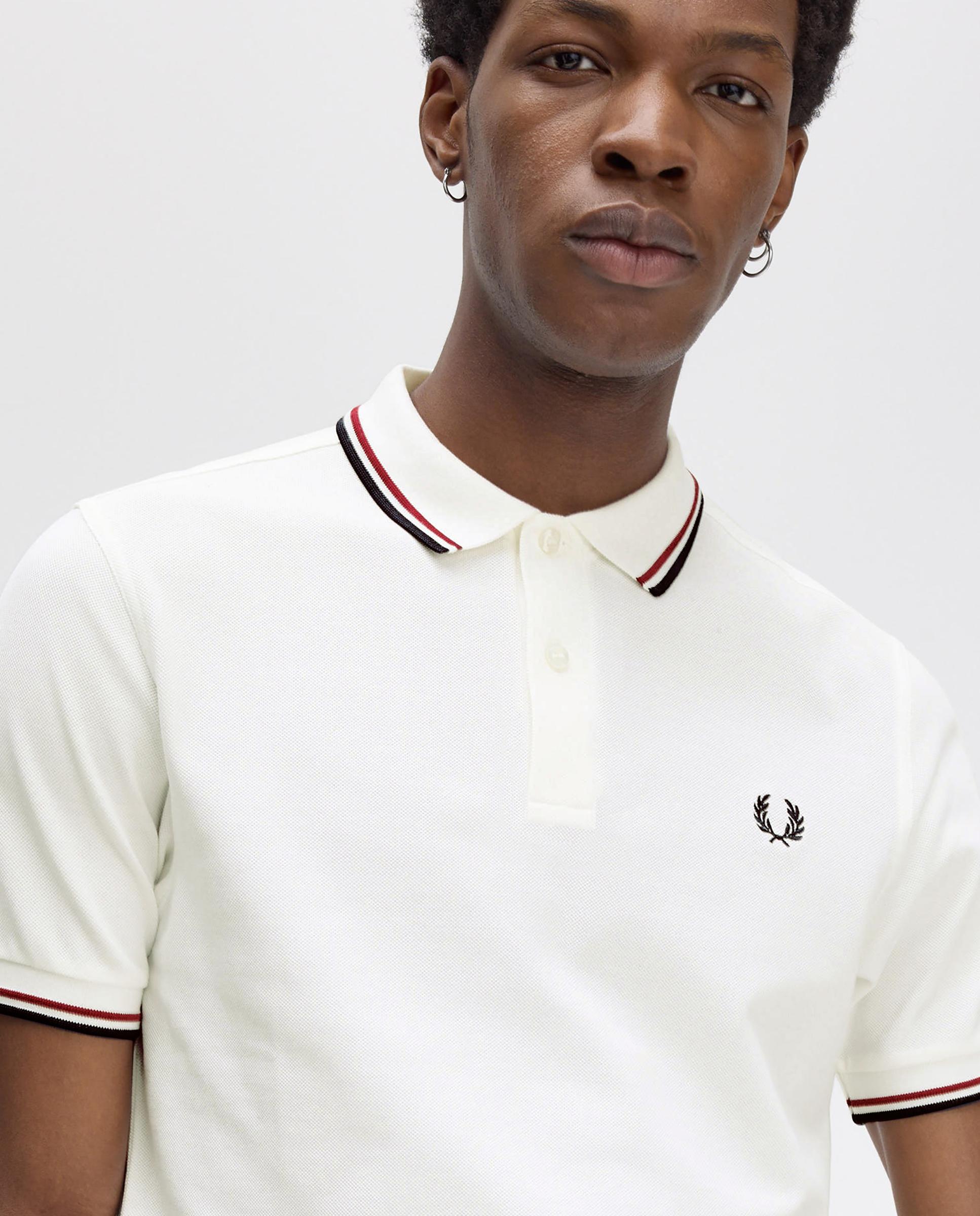 Polo de hombre de piqué de algodón manga corta - Fred Perry - Marfil Marfil-4