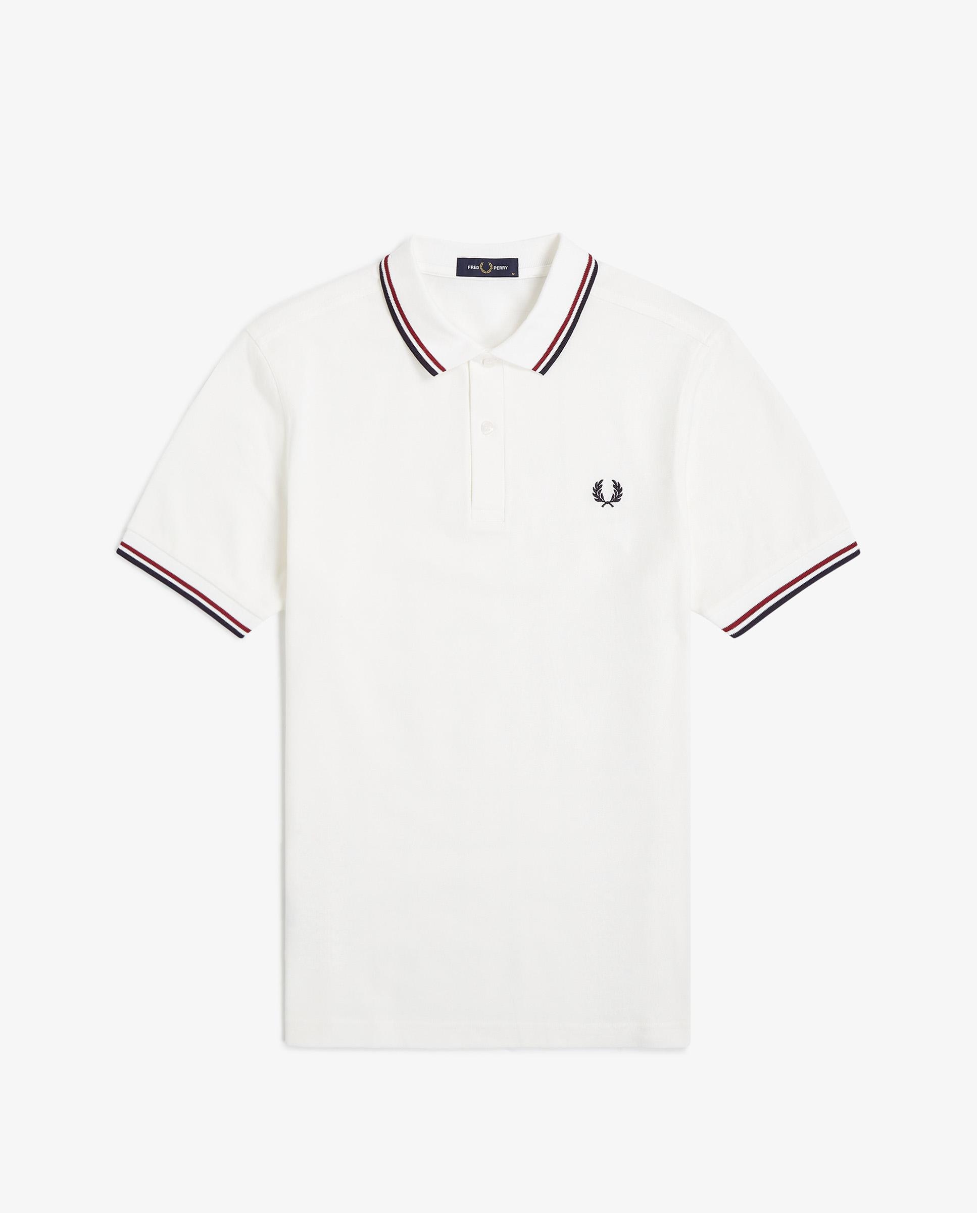Polo de hombre de piqué de algodón manga corta - Fred Perry - Marfil Marfil-7