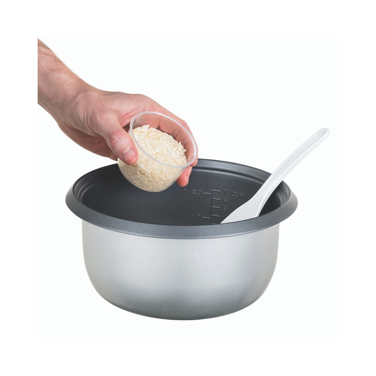 Arrocera Russell Hobbs Grande 2L prepara hasta 14 raciones con cestillo para cocer al vapor - Blanco Blanco-5