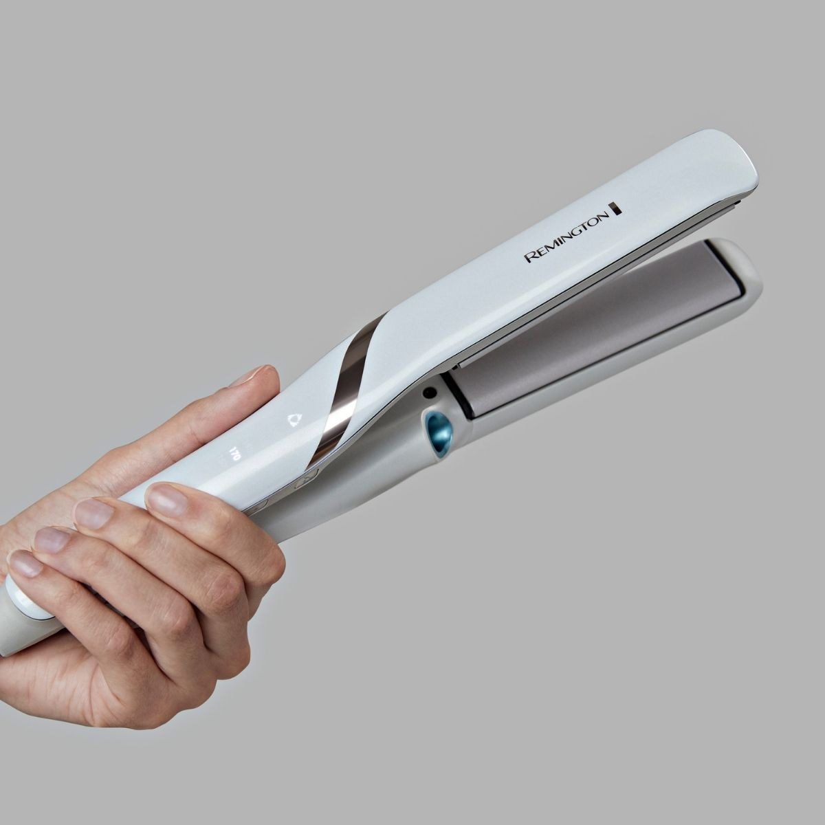 Plancha de pelo Remington Hydraluxe Pro con tecnología de pulverización y depósito de agua integrado - Blanco Blanco-3