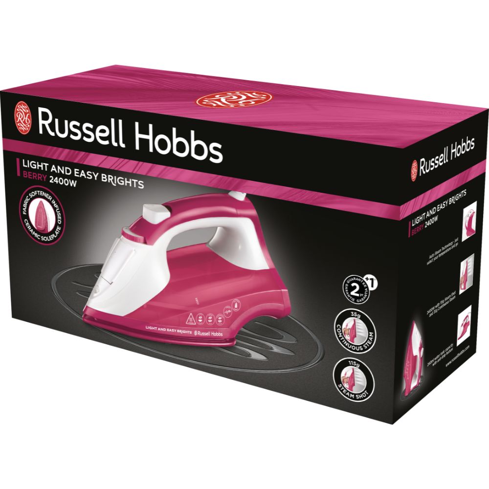 Plancha de vapor Russell HobbsLight & Easy Brights - Rosa Rosa-6