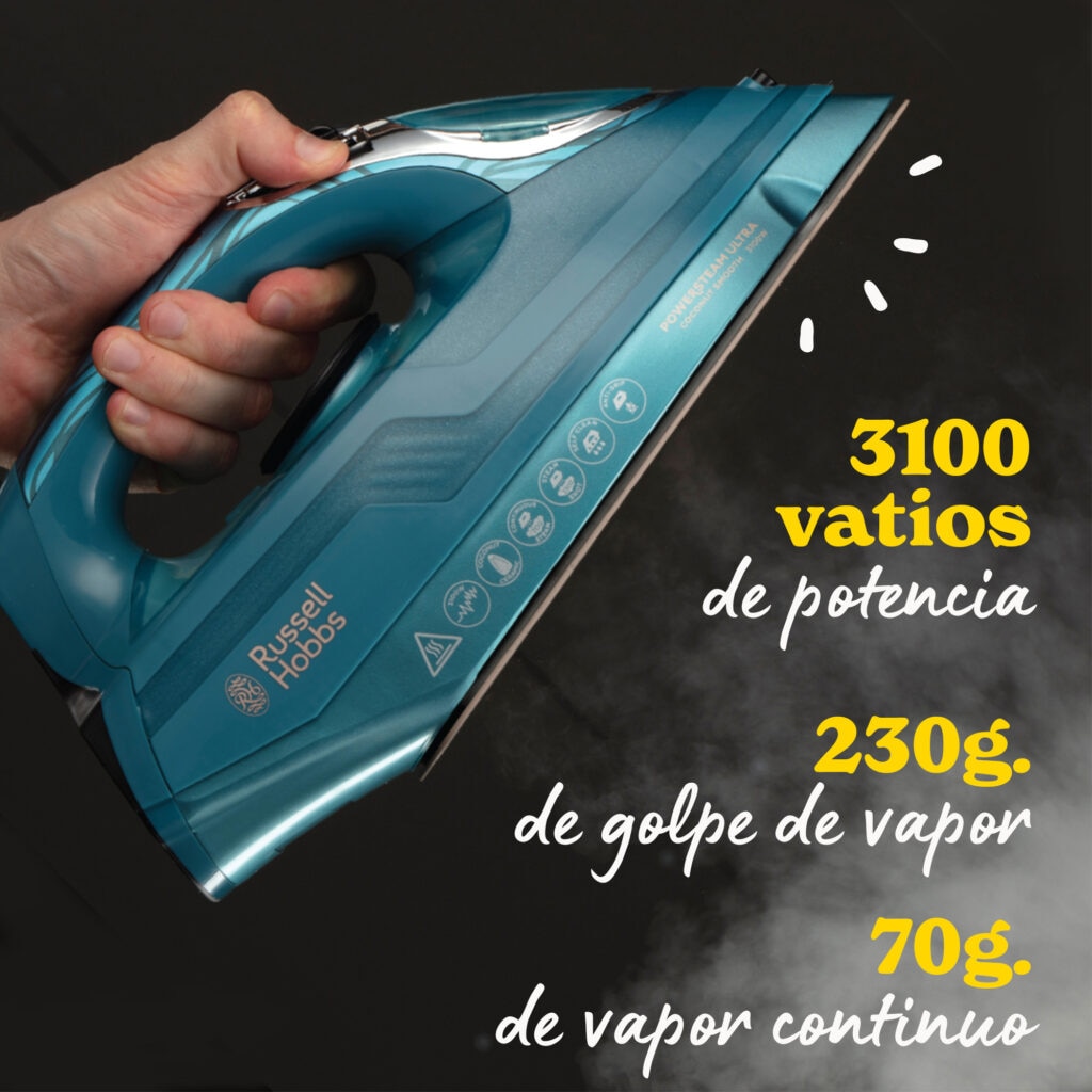 Plancha de vapor Russell Hobbs Power Steam Ultra Coconut Smooth - Azul Azul-2