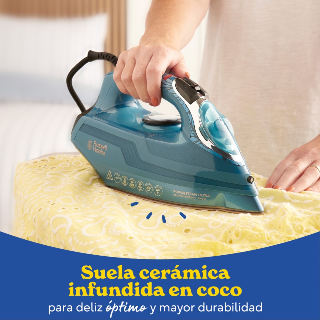 Plancha de vapor Russell Hobbs Power Steam Ultra Coconut Smooth - Azul Azul-4