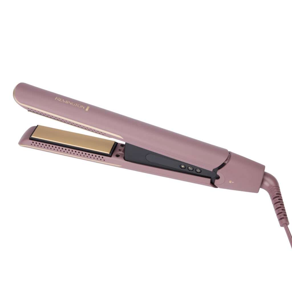 Remington – Plancha de pelo Airvive de Remington con salida de aire ionico que combate el encrespameinto.