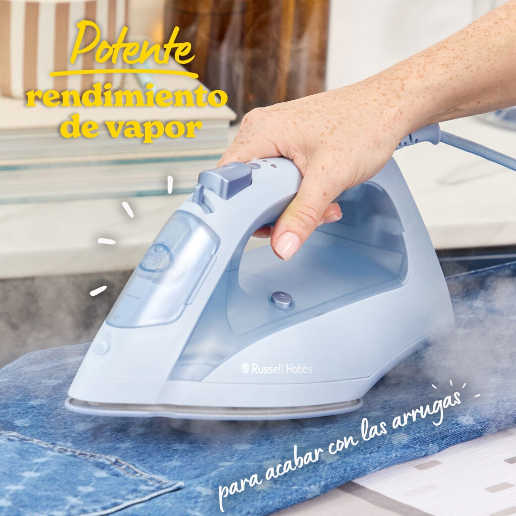 Imagen 4 de Plancha de vapor Russell Hobbs Fabric Luxe - Azul Azul