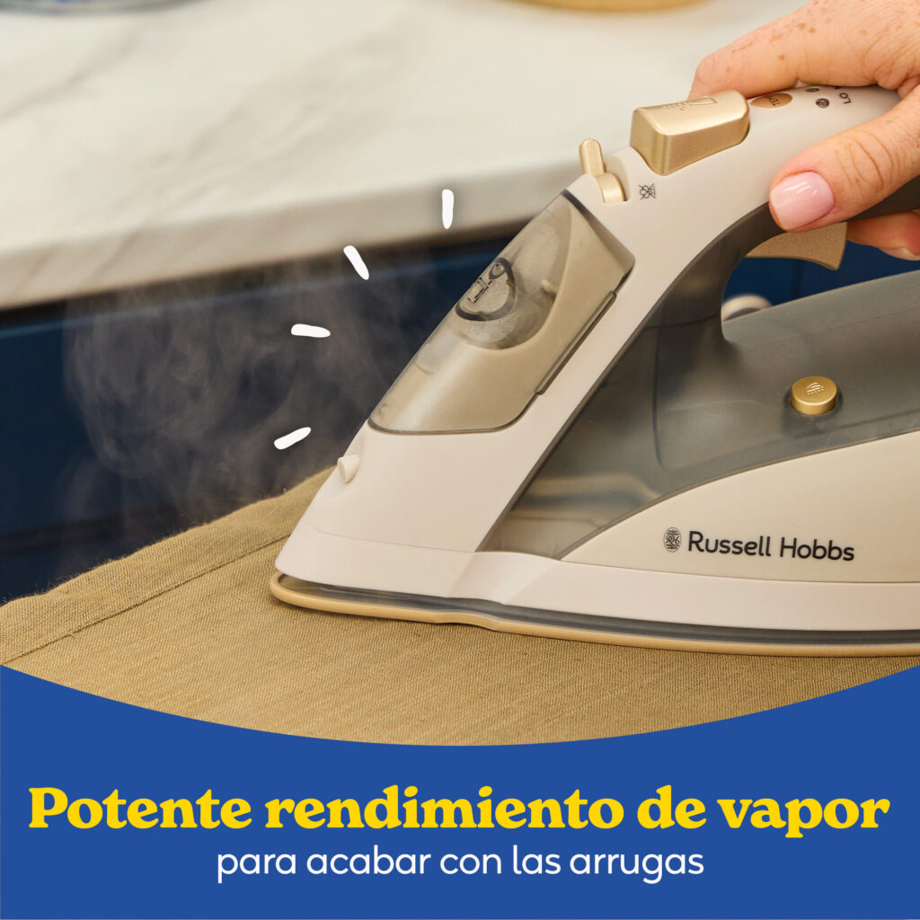 Imagen 4 de Plancha de vapor Russell Hobbs Fabric Luxe - Crema Crema