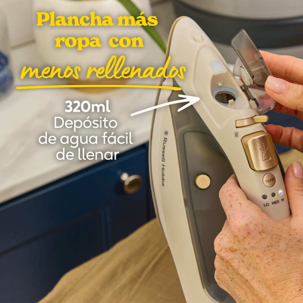 Imagen 5 de Plancha de vapor Russell Hobbs Fabric Luxe - Crema Crema