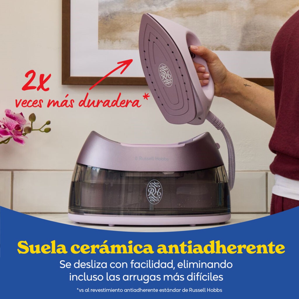 Imagen 6 de Centro de planchado Russell Hobbs Fabric Luxe - Lila Lila