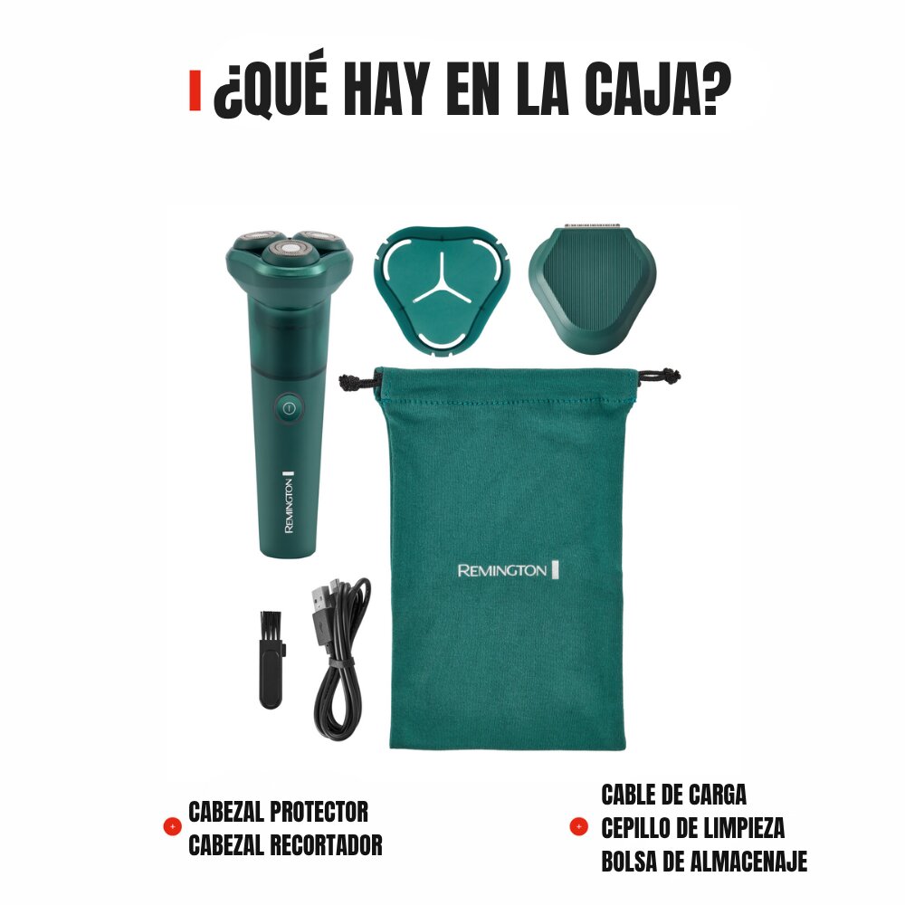 Imagen 3 de Afeitadora eléctrica Remington WASHUP™ Rotary Shaver - Verde Verde