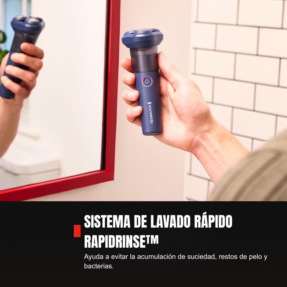 Imagen 3 de Afeitadora eléctrica Remington WASHUP™ Rotary Shaver - Azul Azul