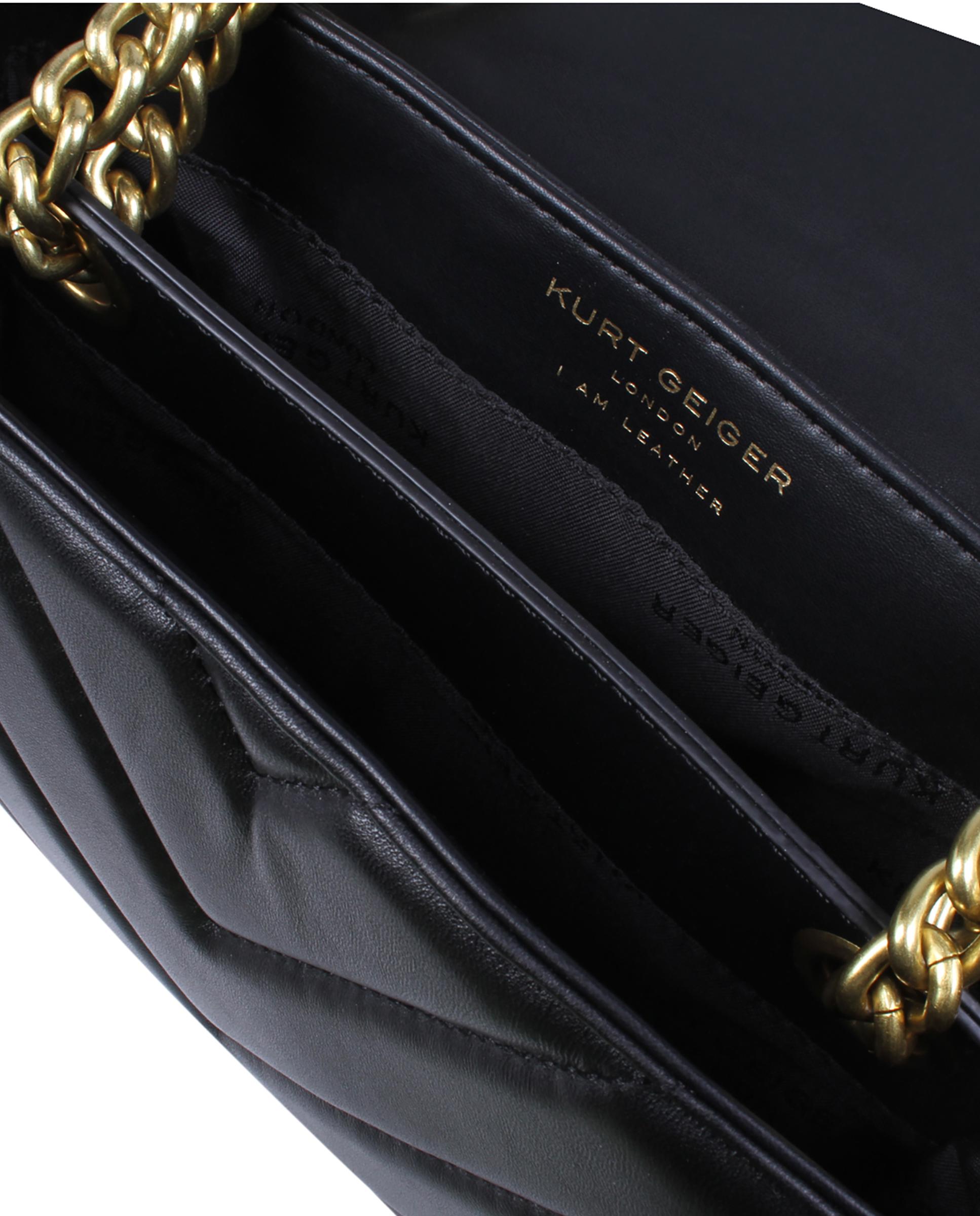 Bandolera de mujer de piel acolchada con asa de cadena - Kurt Geiger - Negro Negro-4