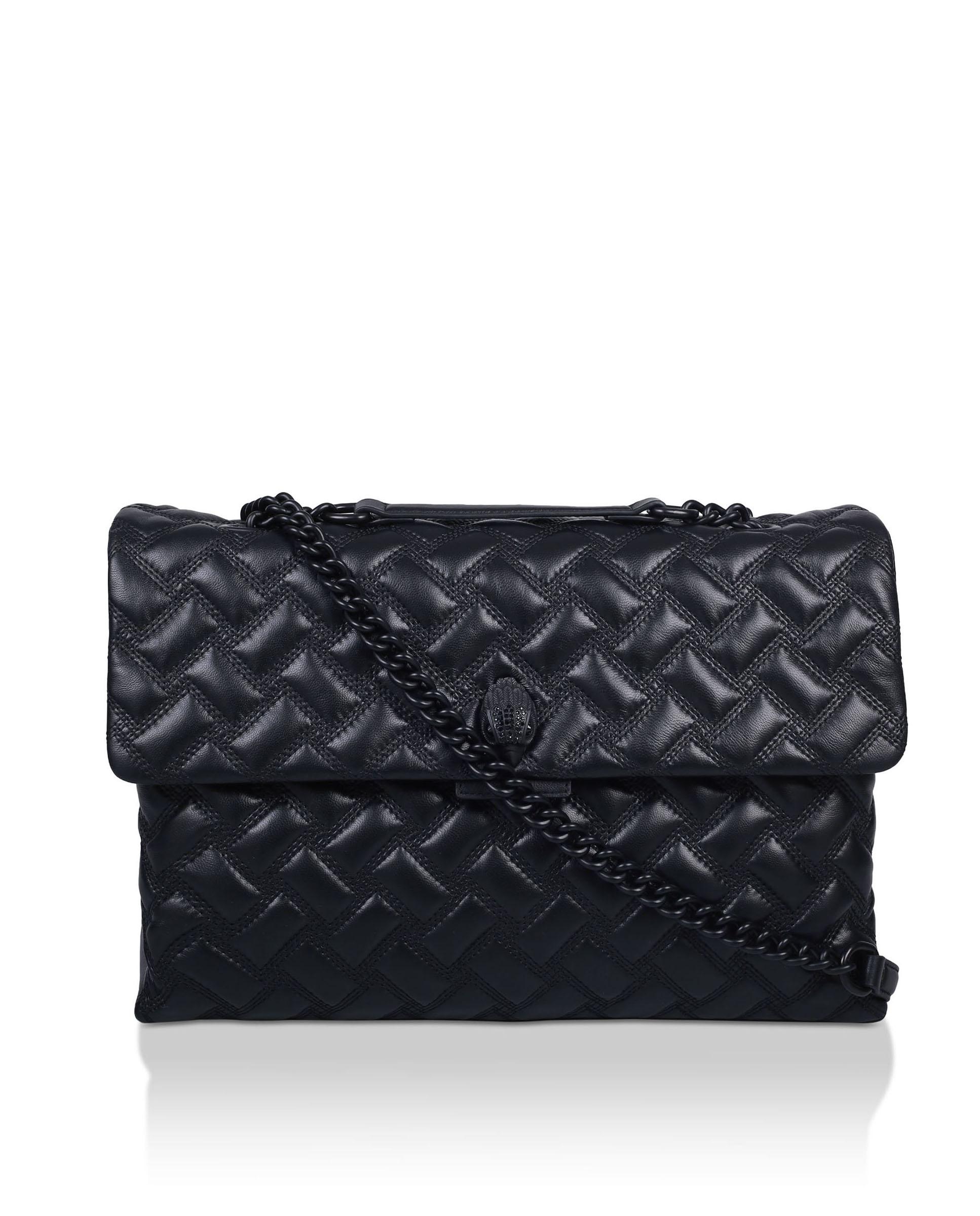 Bolso de hombro de piel acolchada con doble asa de cadena - Kurt Geiger - Negro Negro-1